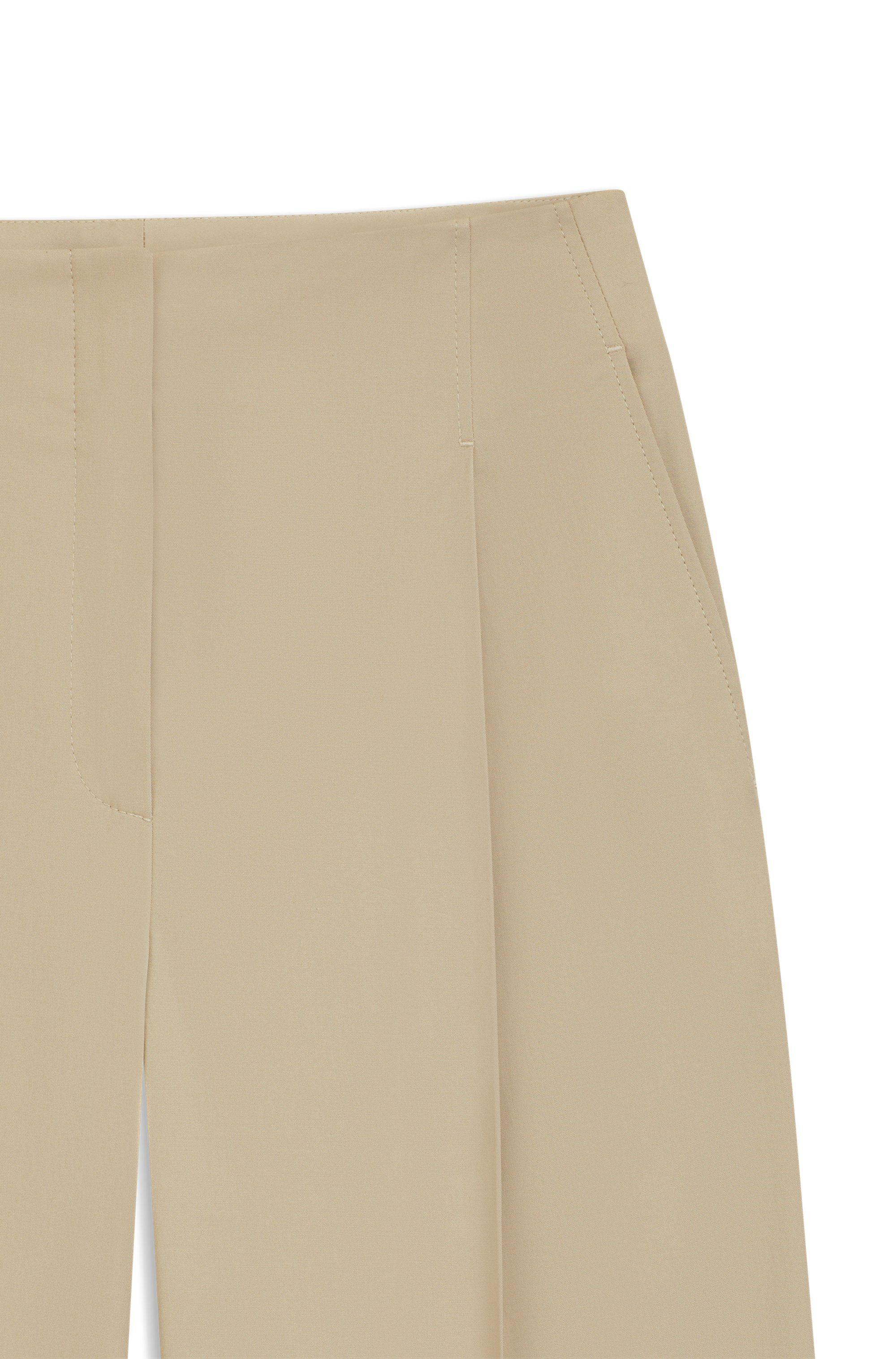 Culottes volného střihu z strečové bavlny - Light Beige