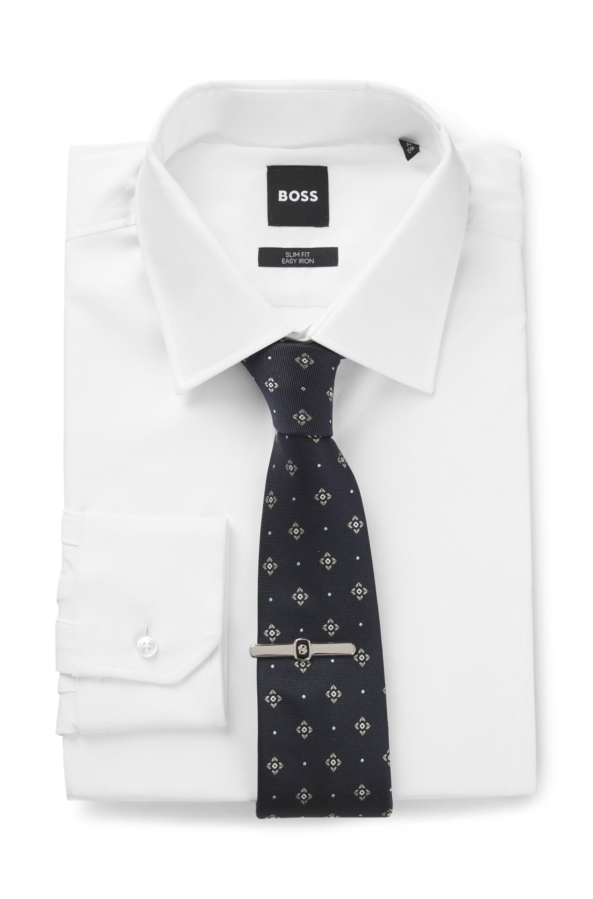 Kravatová spona s monogramem Double B a smaltovanou vložkou - Black