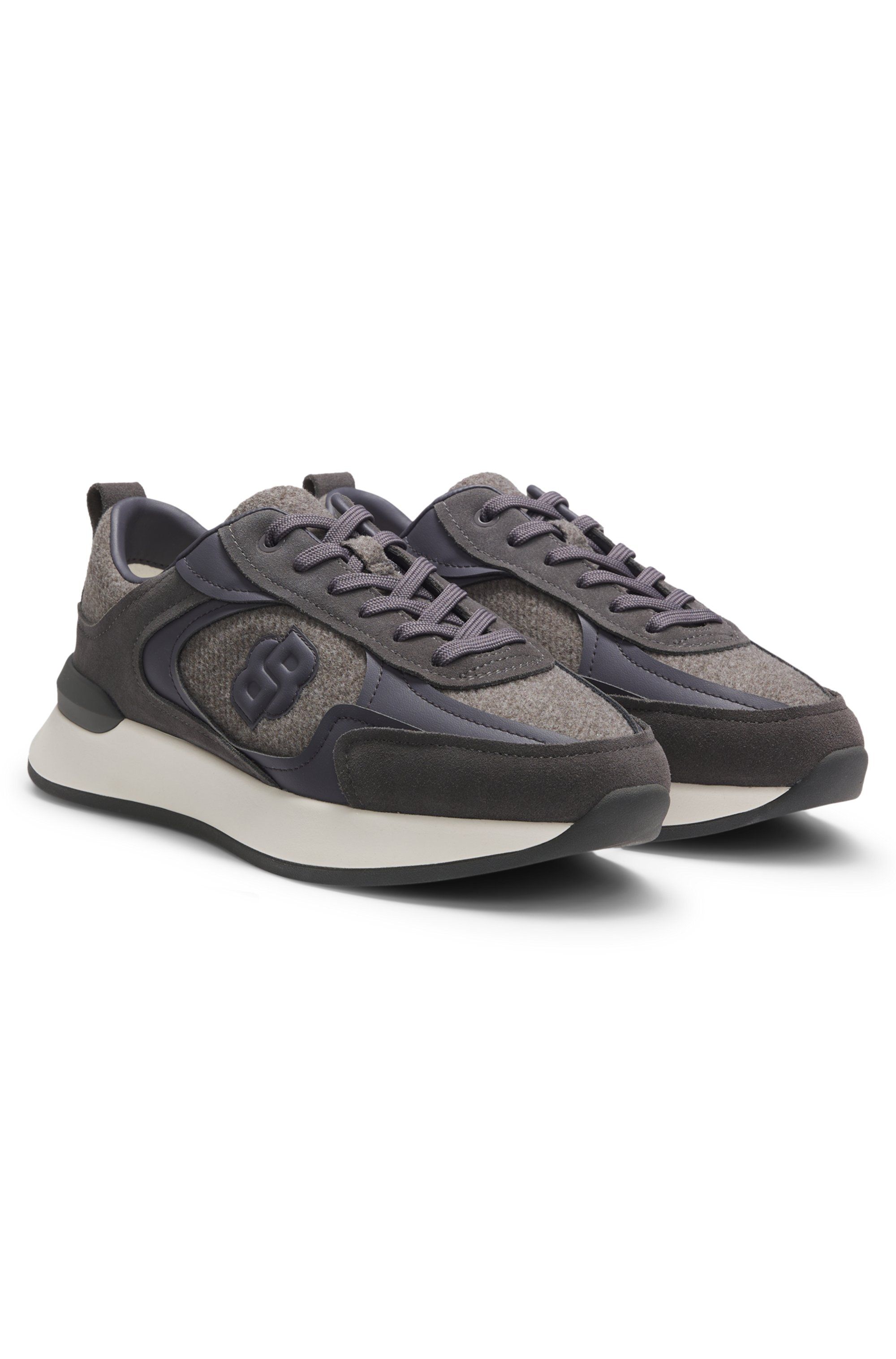 Retro tenisky s detaily imitujícími vlnu - Dark Grey