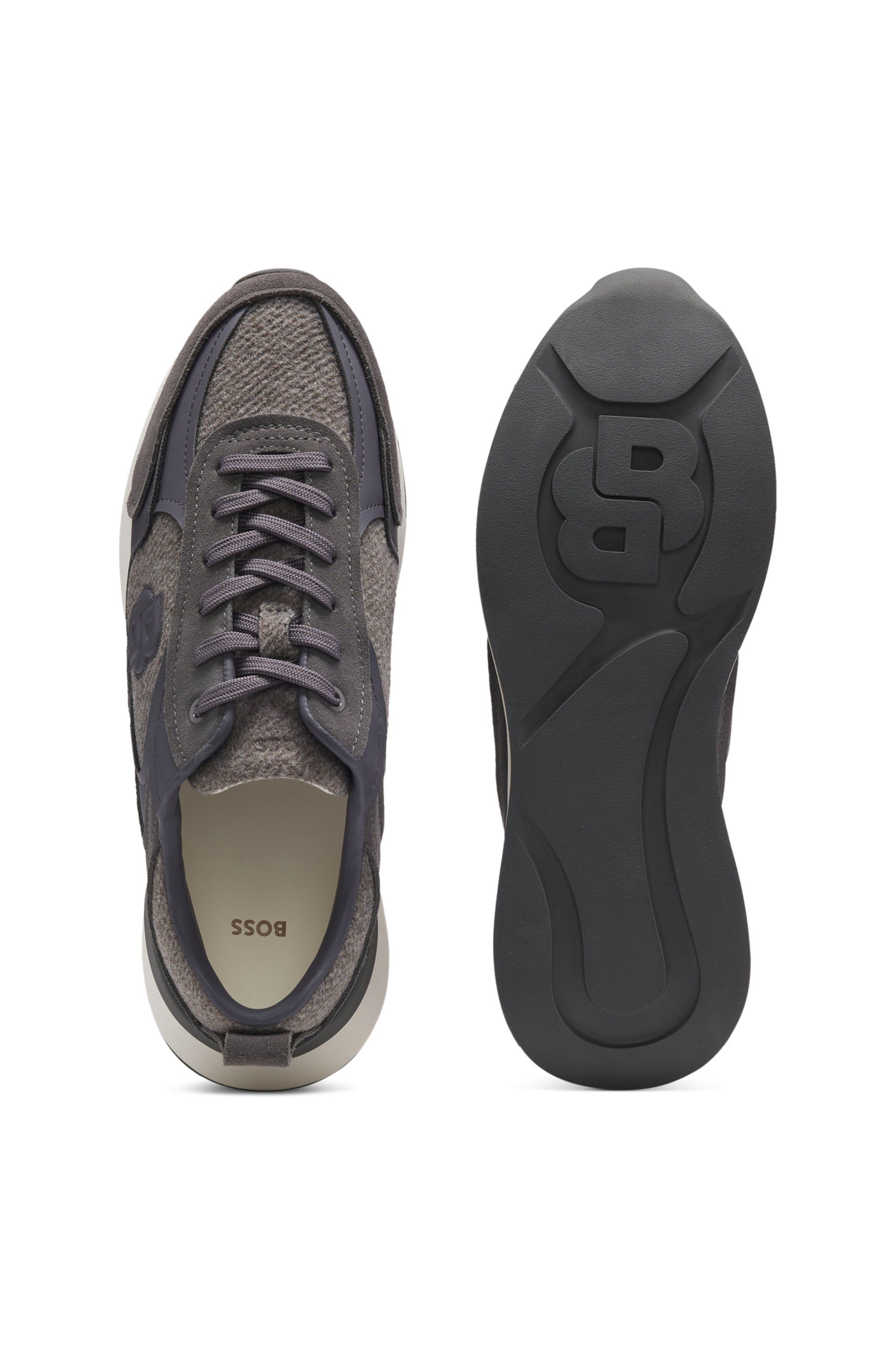 Retro tenisky s detaily imitujícími vlnu - Dark Grey