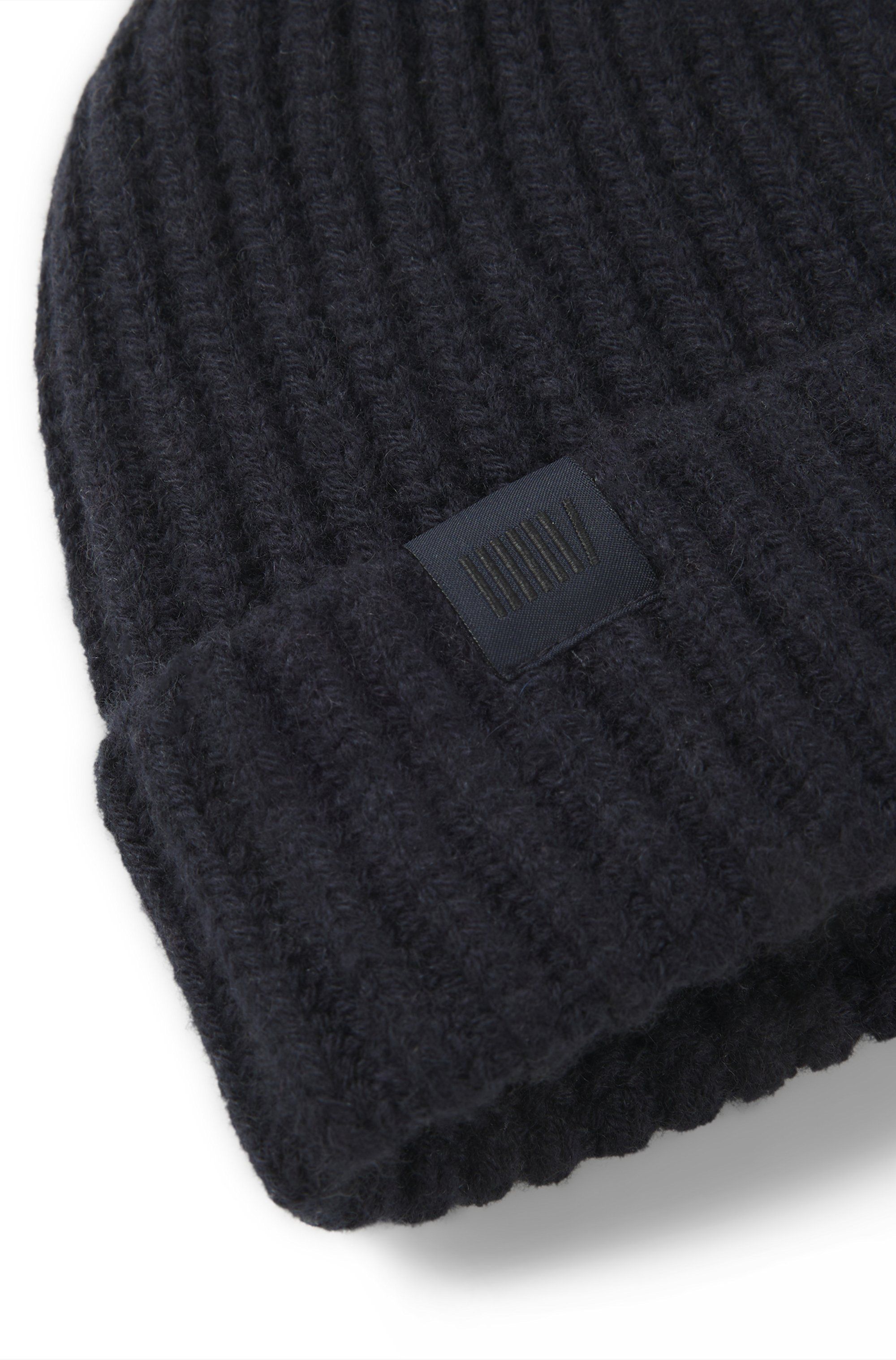 Čepice BECKHAM x BOSS z panenské vlny a kašmíru - Dark Blue