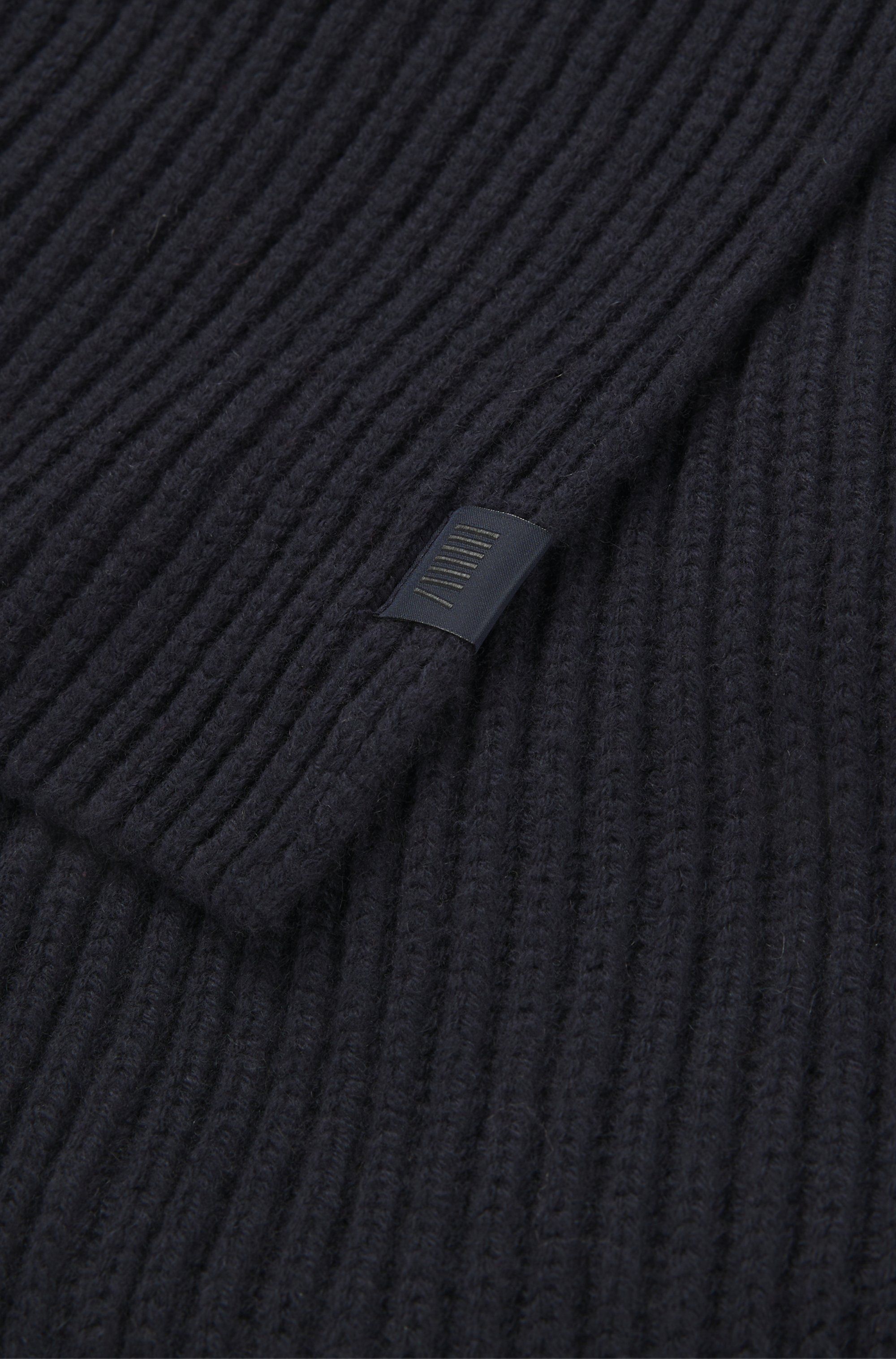 Šála BECKHAM x BOSS z panenské vlny a kašmíru - Dark Blue
