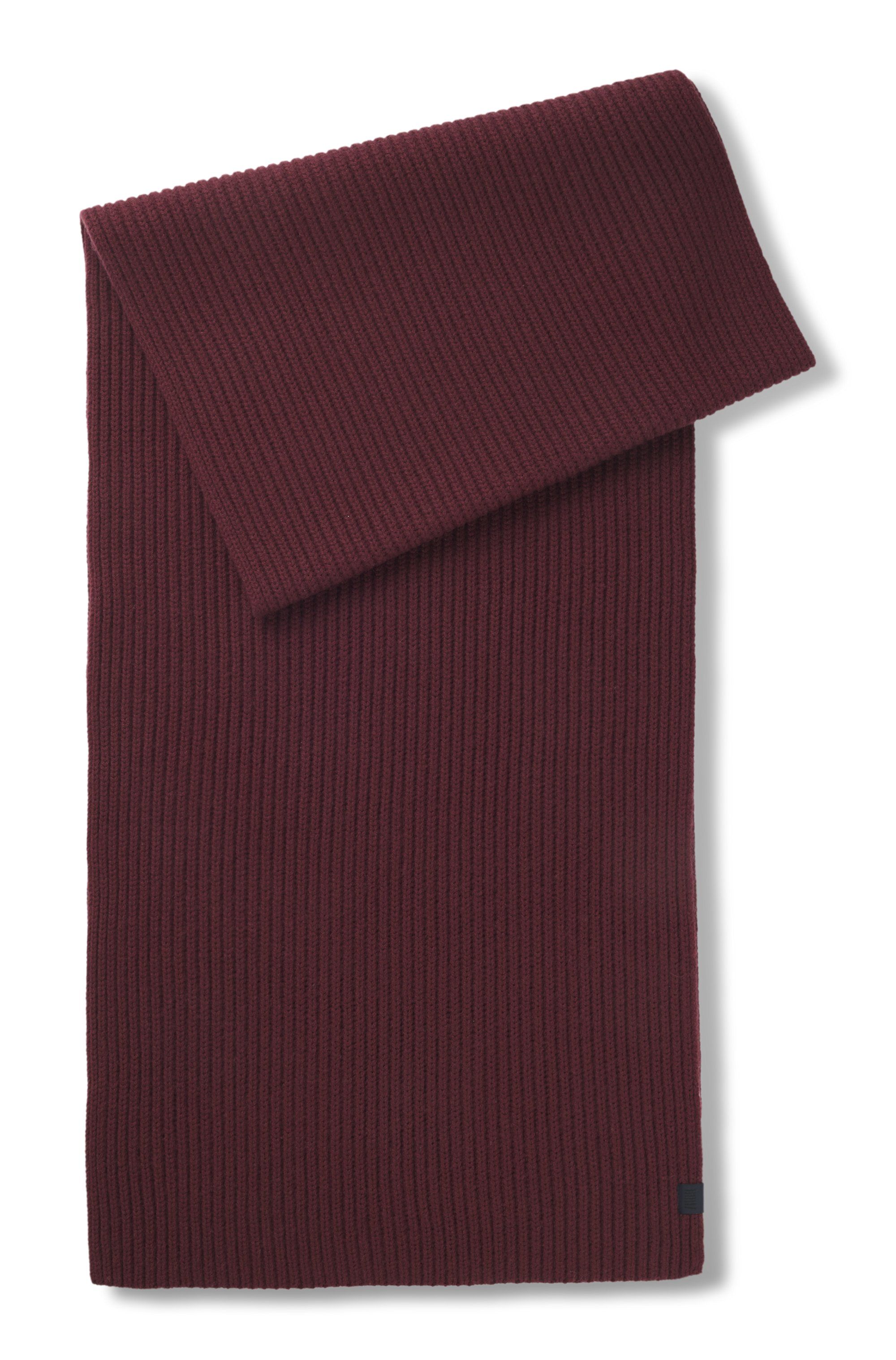 Šála BECKHAM x BOSS z panenské vlny a kašmíru - Dark Red