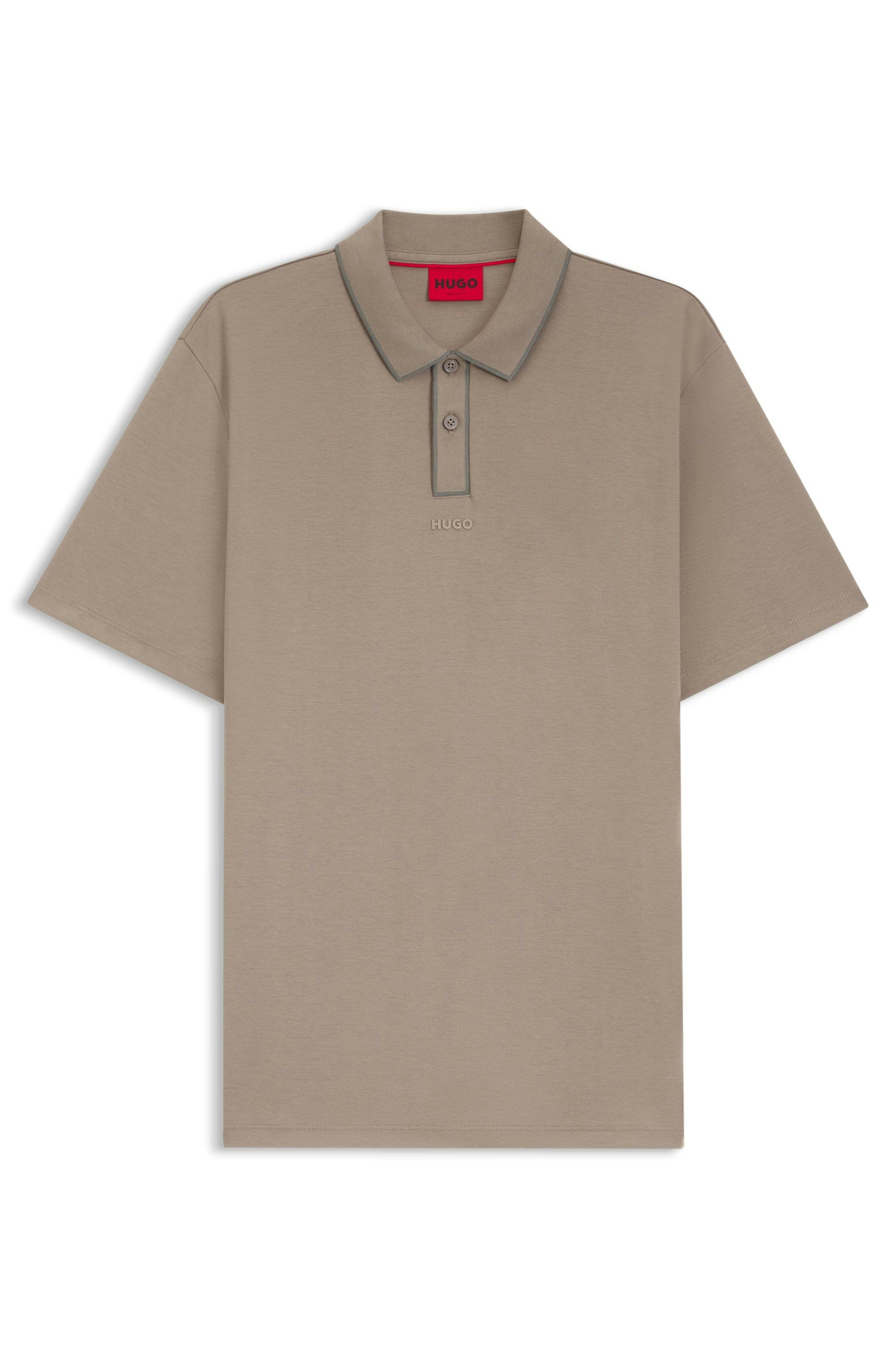 Luxusní bavlněné polotričko s kontrastními lemy - Light/Pastel Brown