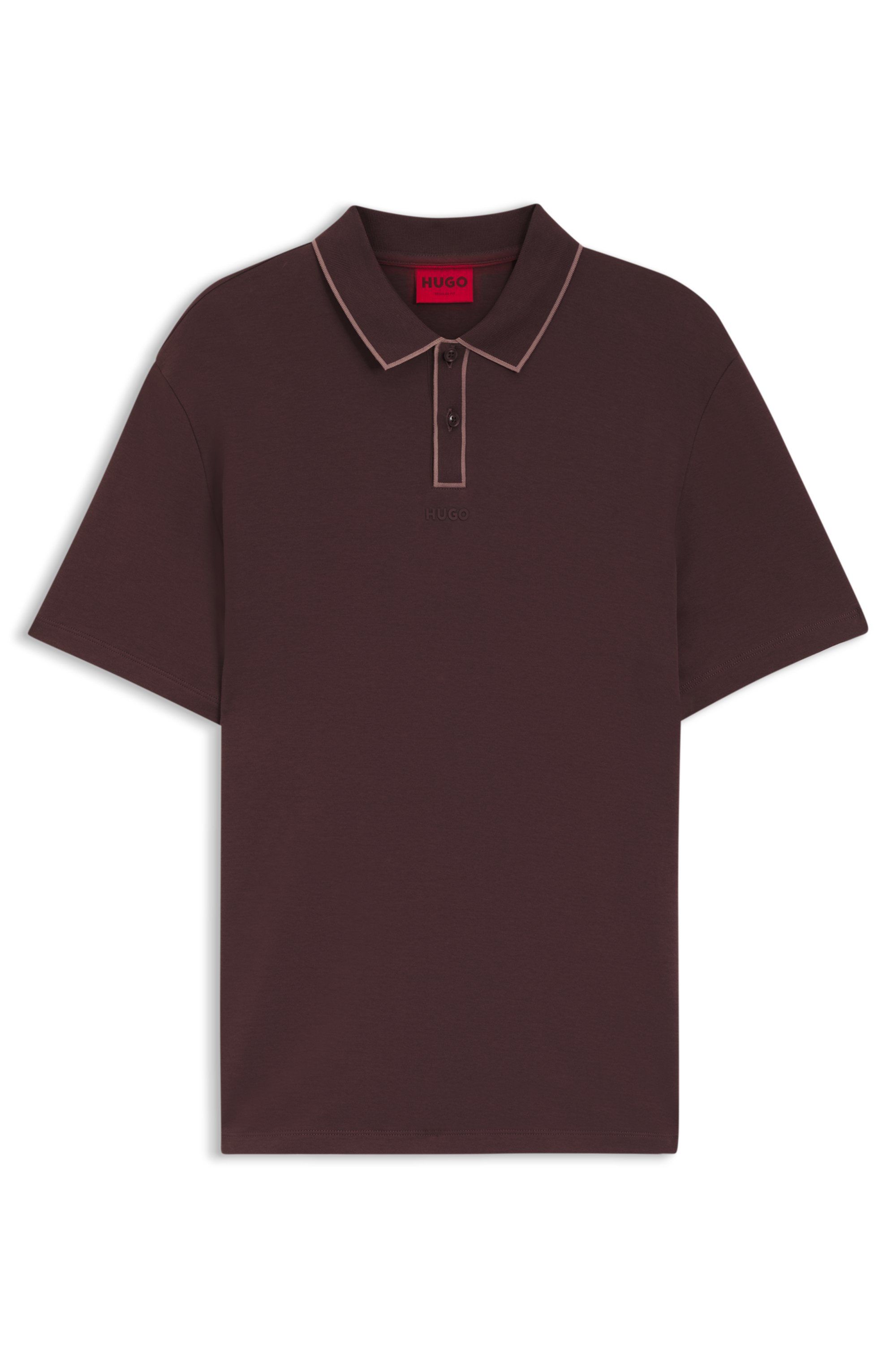 Luxusní bavlněné polotričko s kontrastními lemy - Open Brown