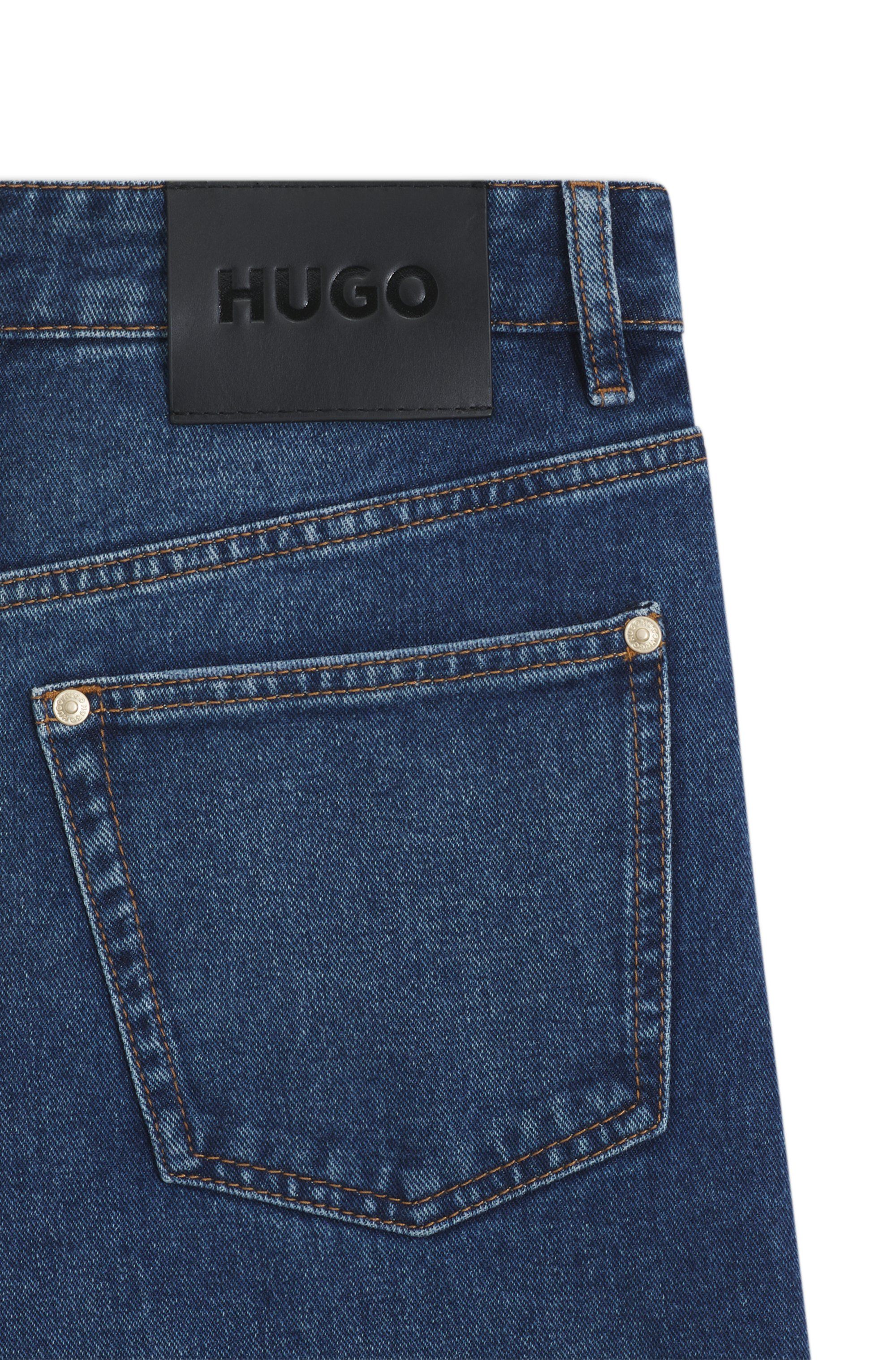 Džíny širokých nohavic z modrého pevného denimu - Bright Blue