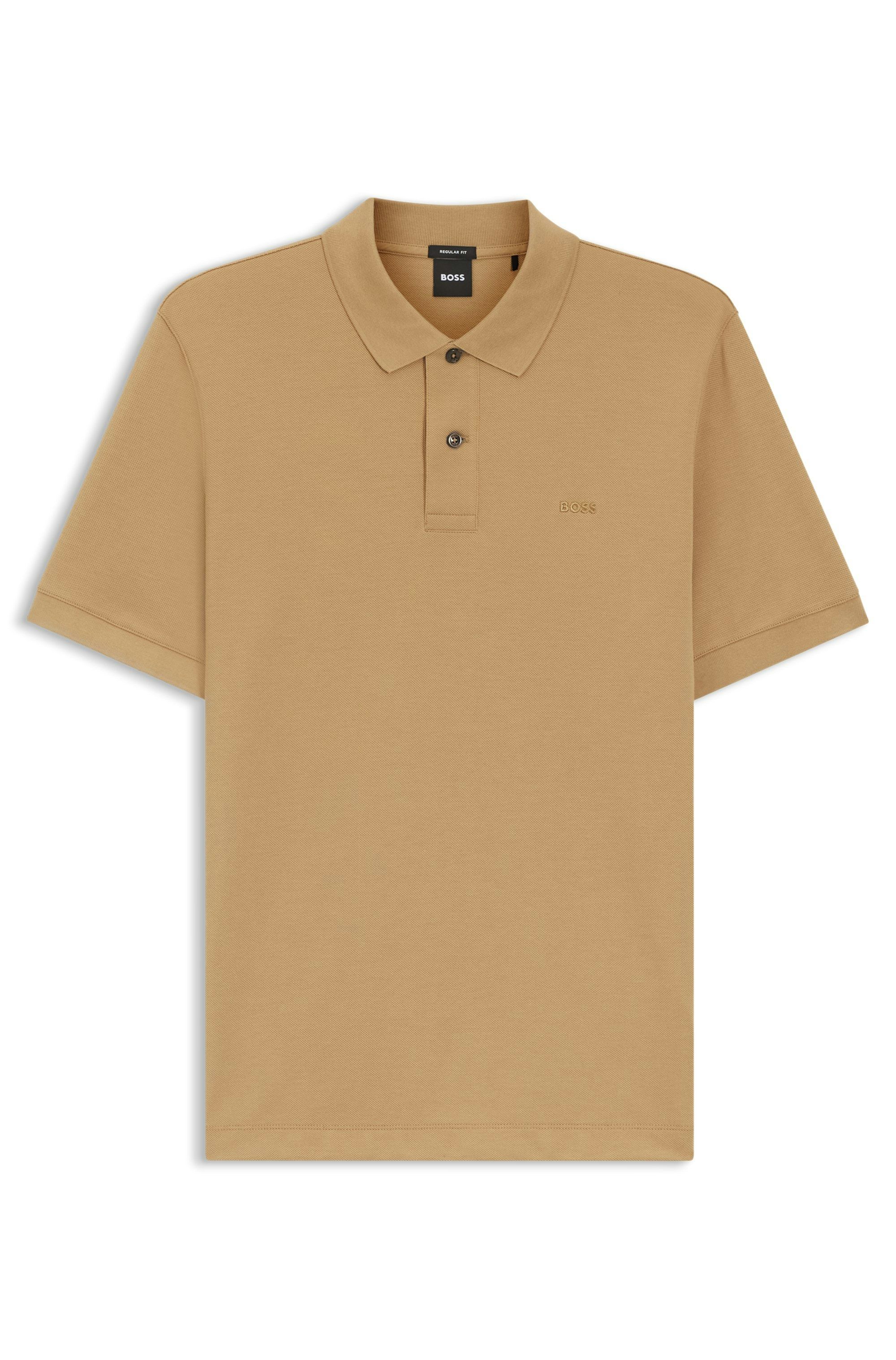 Polotričko Pallas z bavlněného piké s vyšívaným logem - Medium Beige