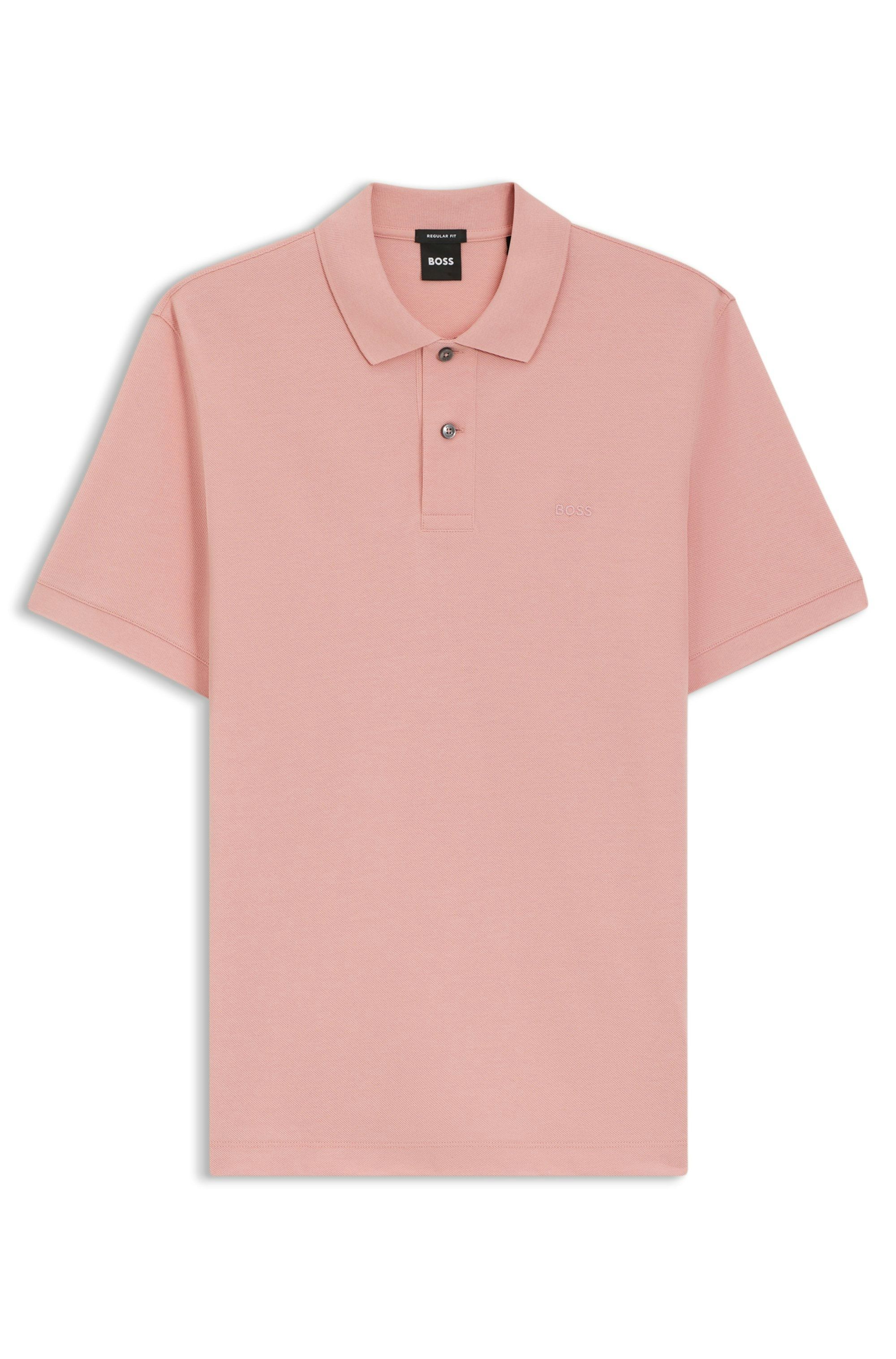 Polotričko Pallas z bavlněného piké s vyšívaným logem - Light/Pastel Pink