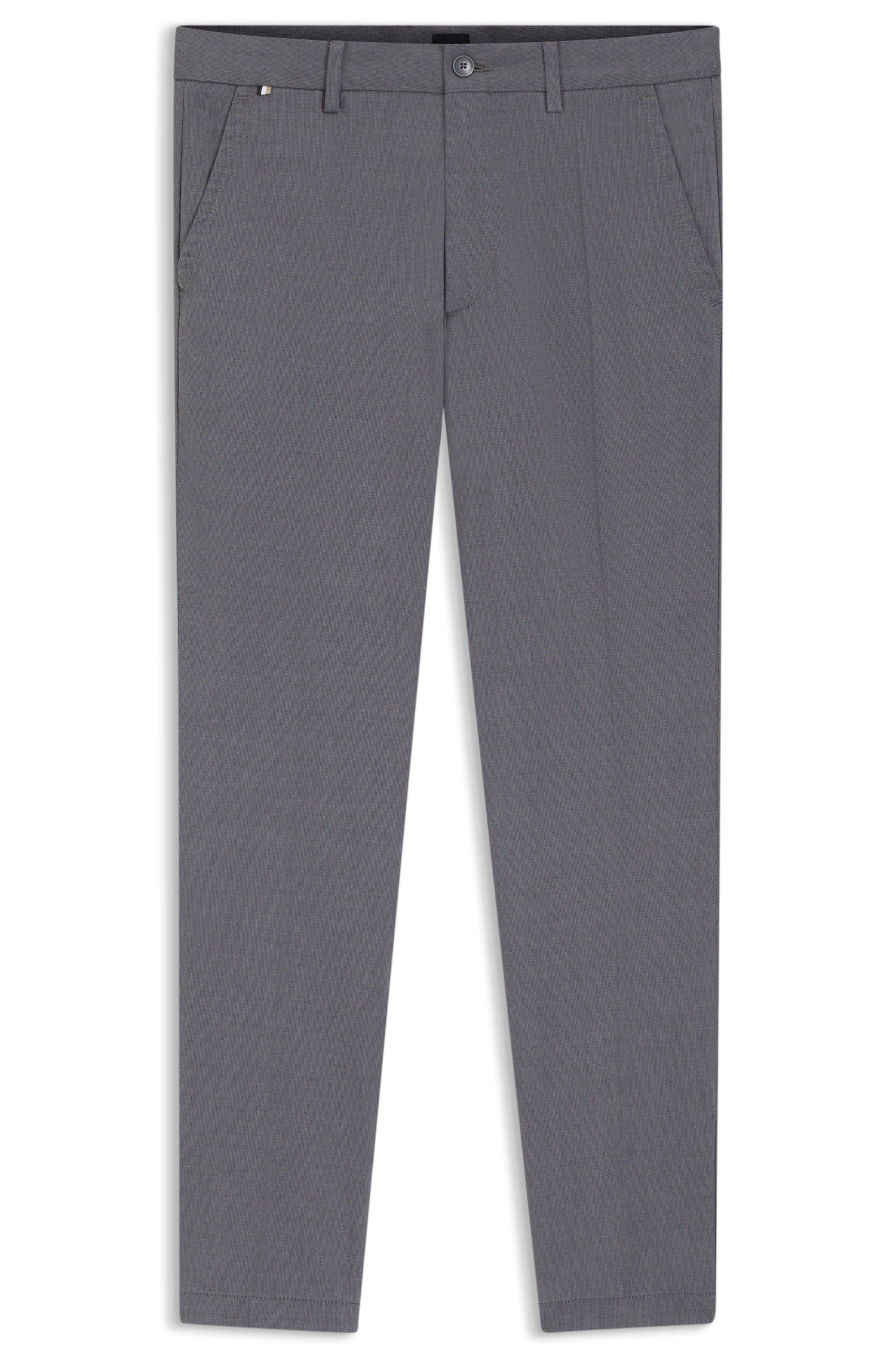 Kalhoty slim fit z strečové bavlny - Dark Blue