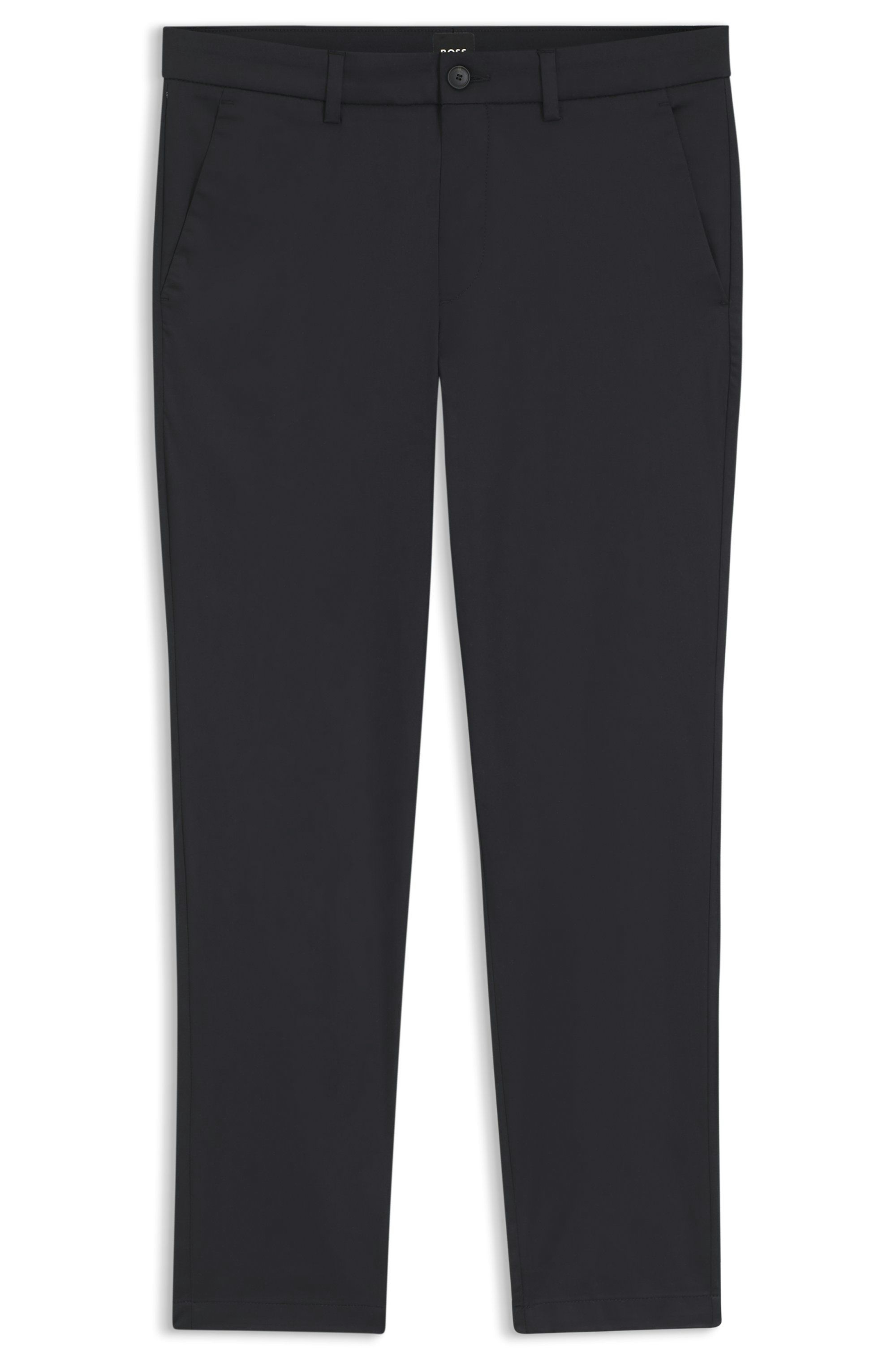 Kalhoty slim fit z bavlněné směsi, která se snadno žehlí - Black