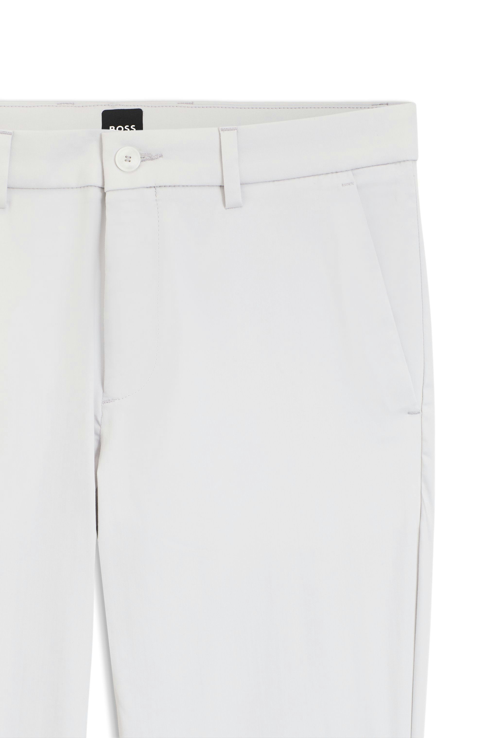 Kalhoty slim fit z bavlněné směsi, která se snadno žehlí - Open Grey
