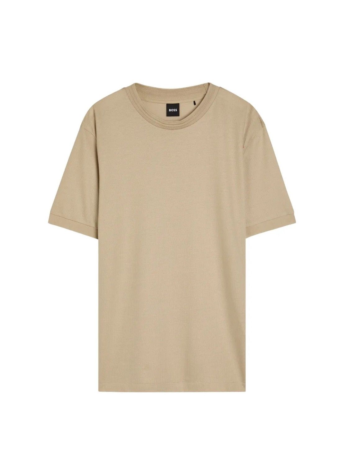 Tričko regular střihu z mercerizované bavlněné směsi - Open Beige
