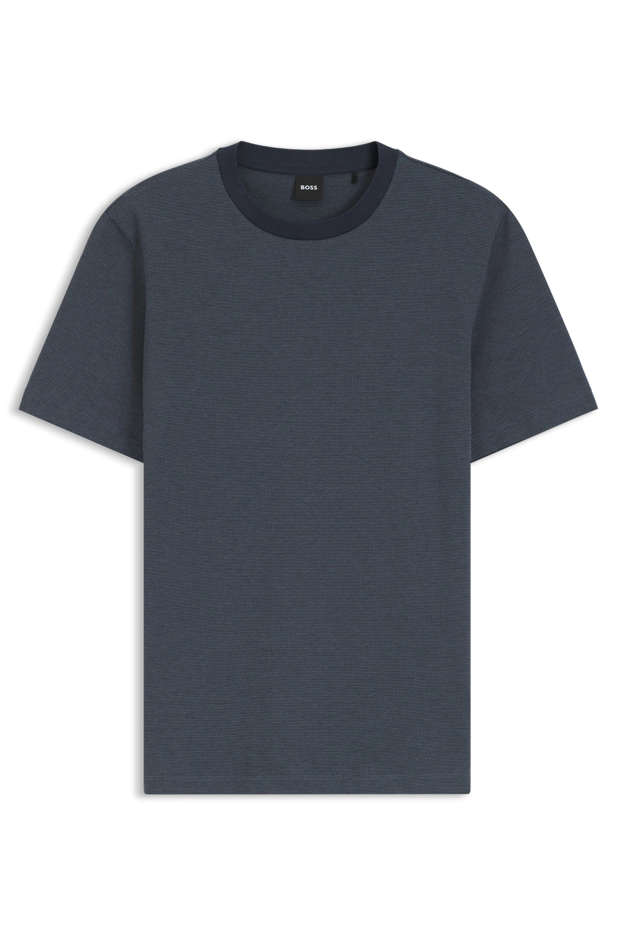 Bavlněné tričko s bublinkovou strukturou - Dark Blue