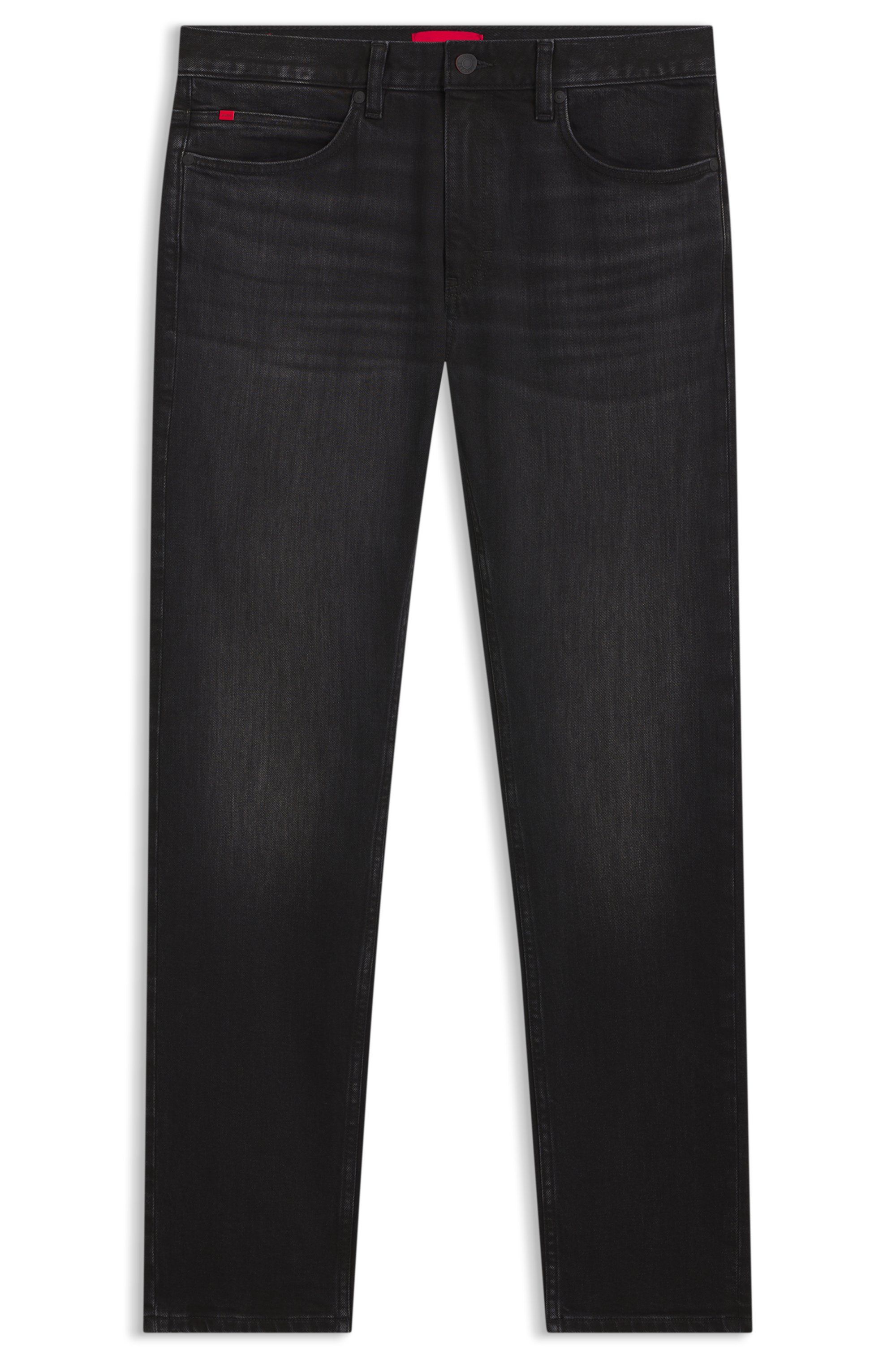 Džíny slim fit z černého strečového denimu - Dark Grey