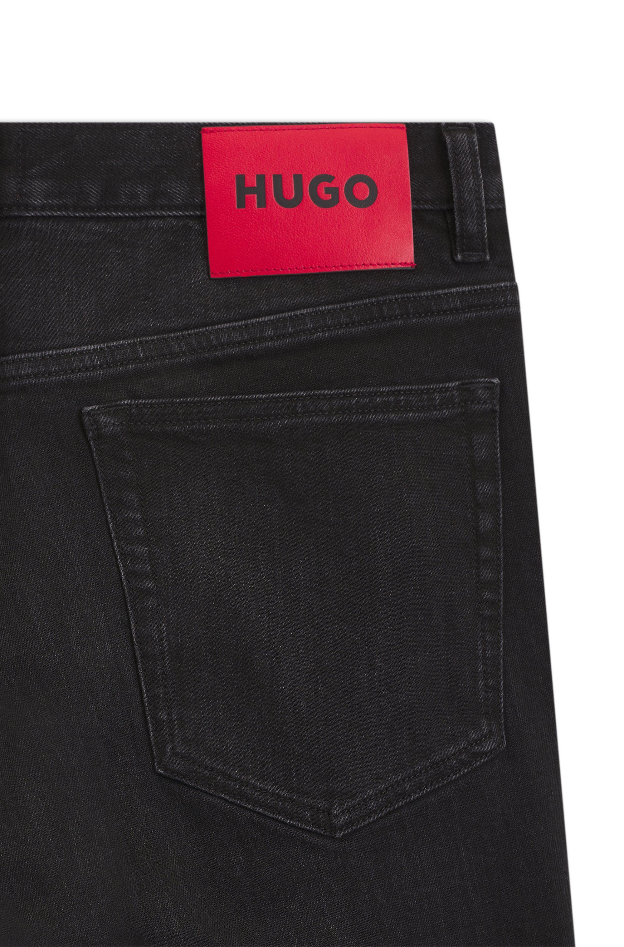 Džíny slim fit z černého strečového denimu - Dark Grey