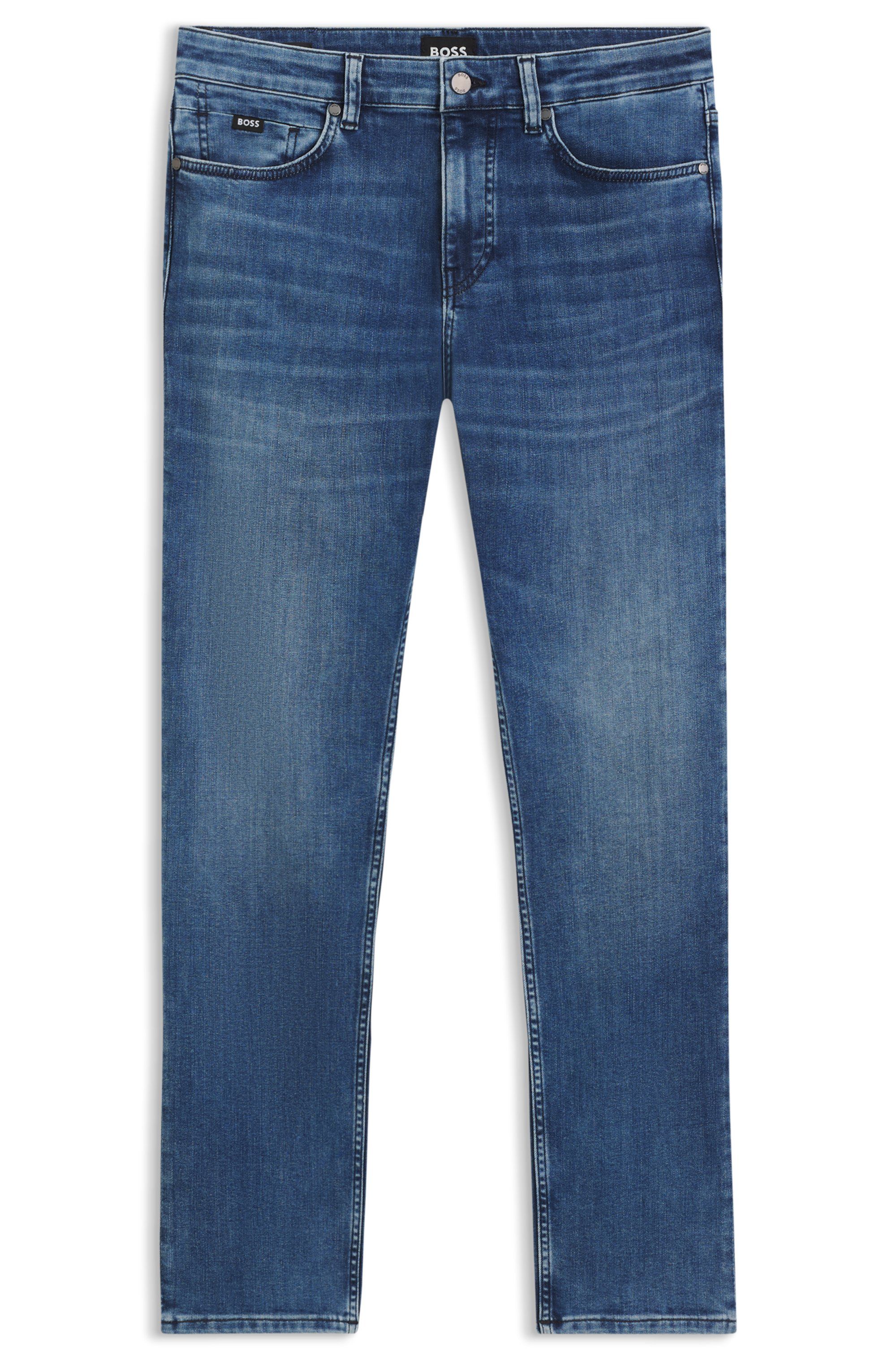 Džíny Delaware slim fit z šedého nemačkavého denimu - Black