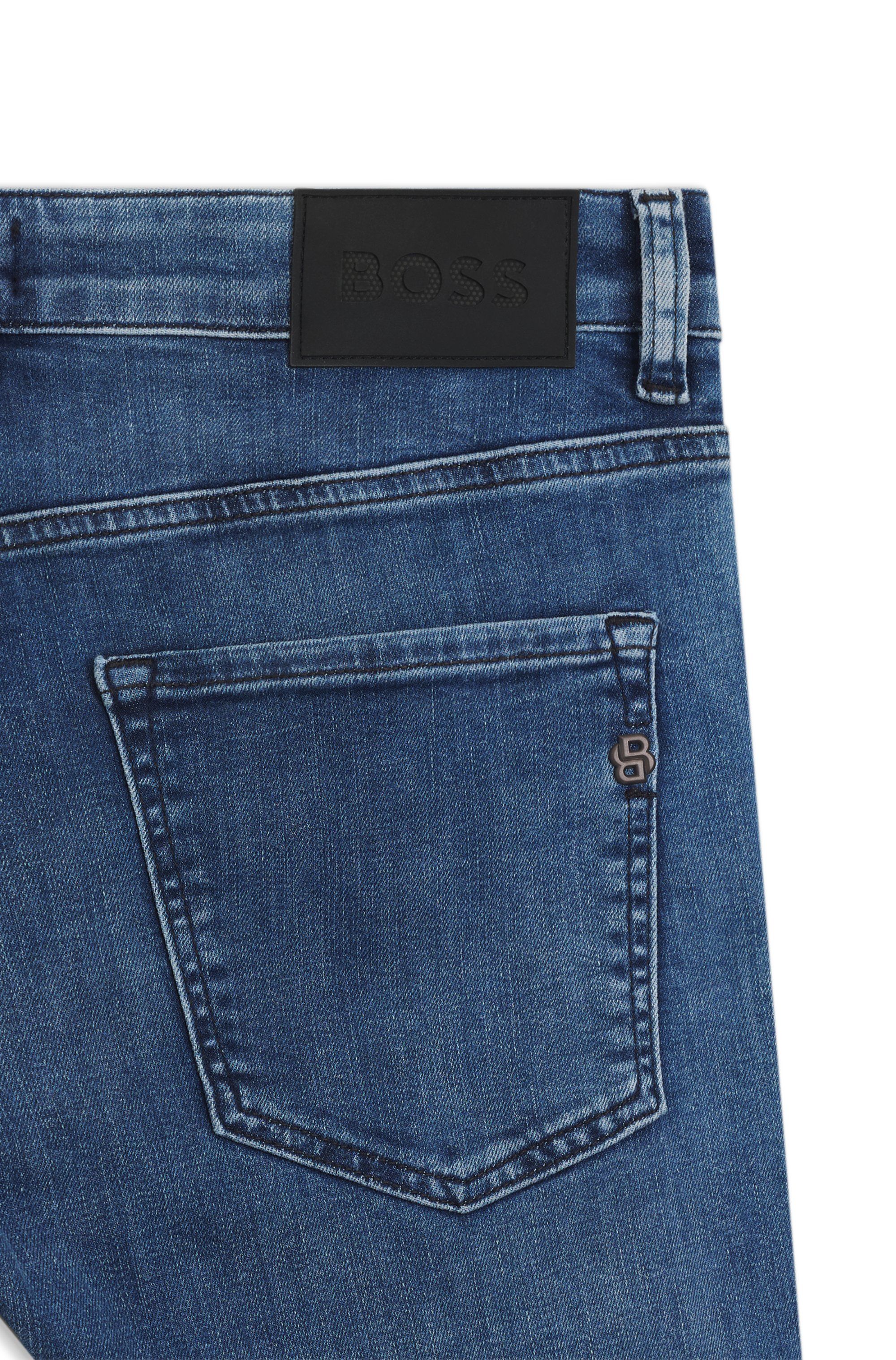 Džíny Delaware slim fit z šedého nemačkavého denimu - Black