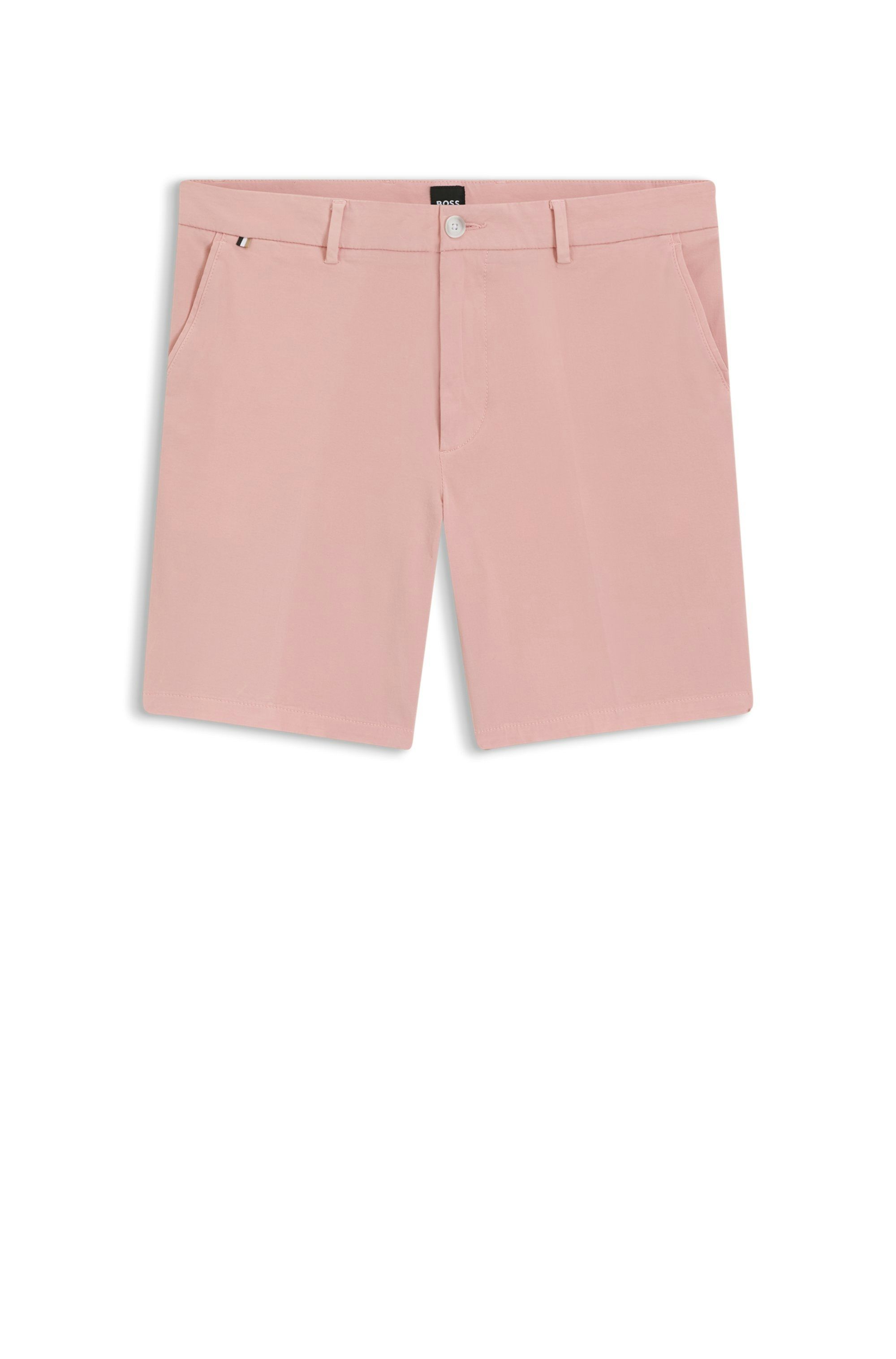 Moderní šortky z pružného bavlněného kepru - Light/Pastel Pink