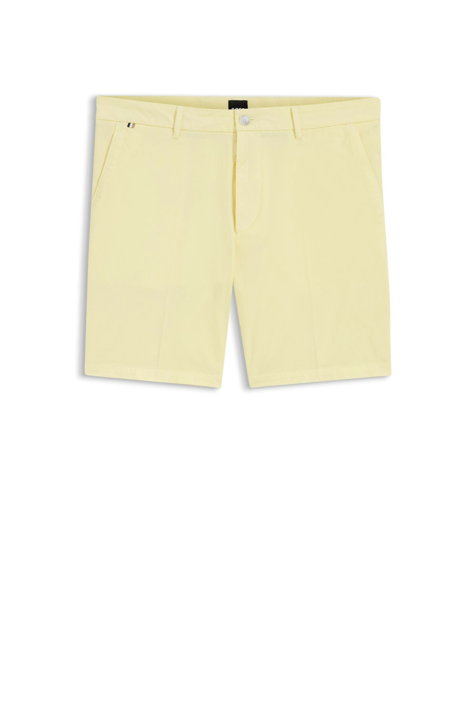 Moderní šortky z pružného bavlněného kepru - Light/Pastel Yellow