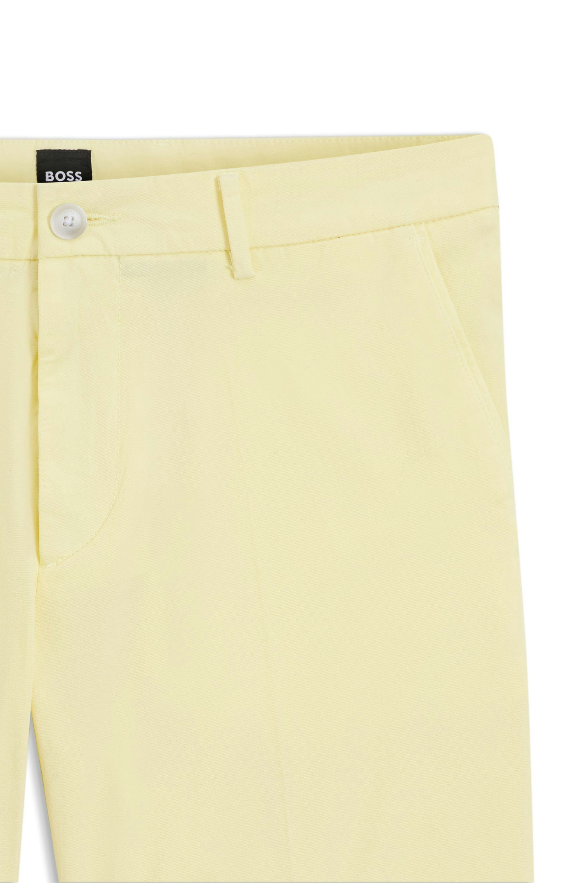 Moderní šortky z pružného bavlněného kepru - Light/Pastel Yellow
