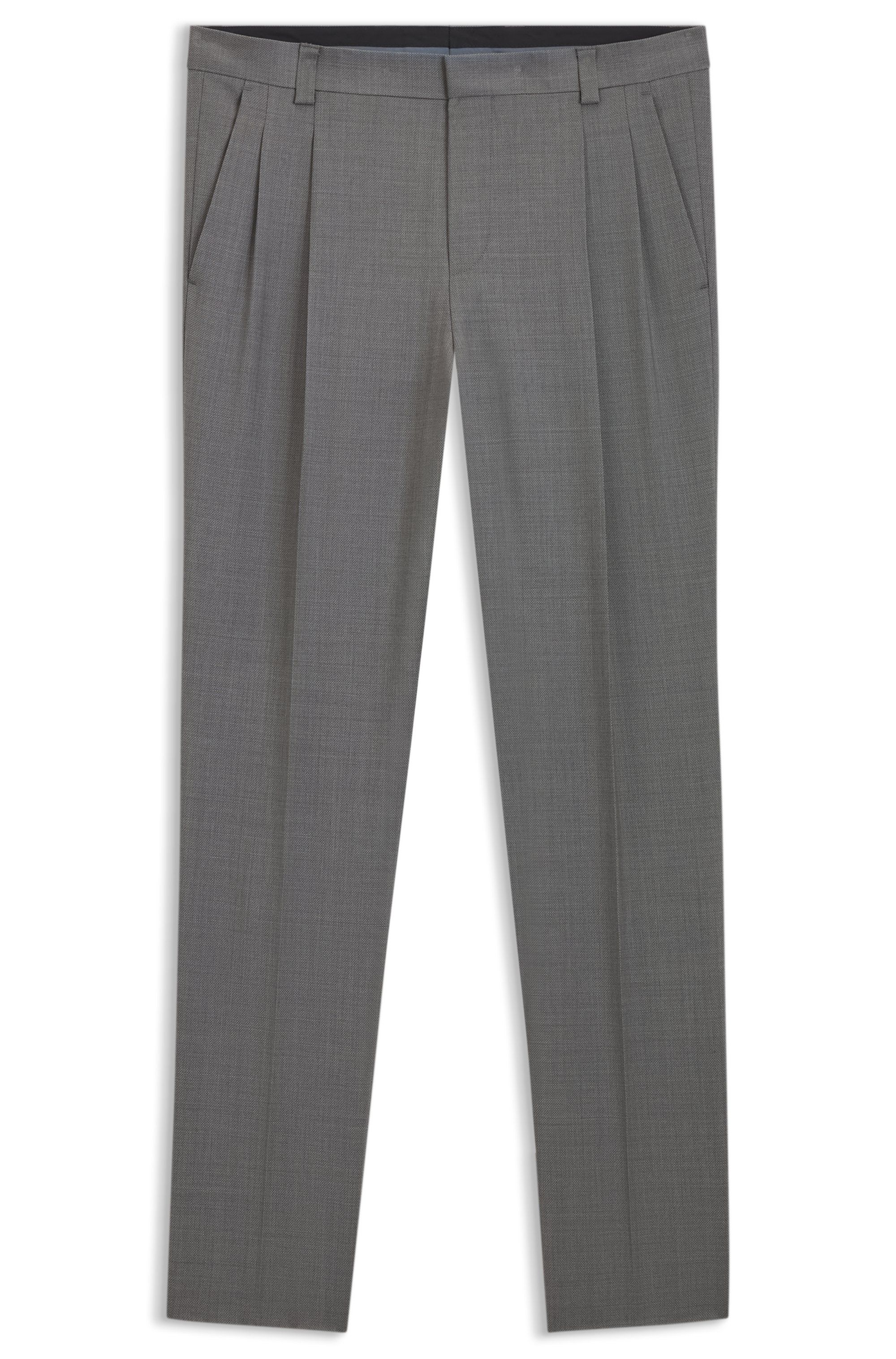 Extra úzké kalhoty z panenské vlny dobby - Medium Grey