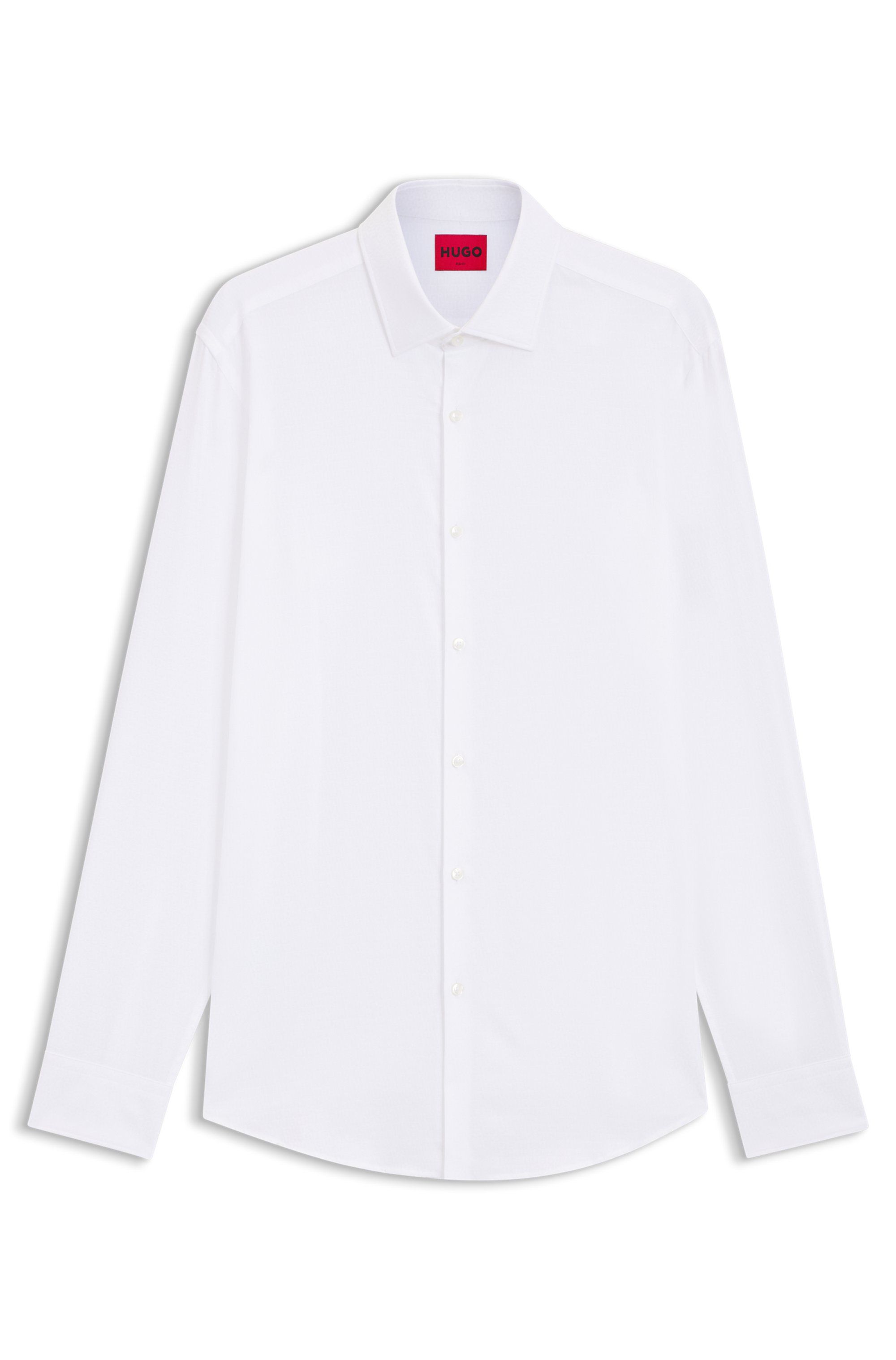 Košile slim fit s žakárovým logem - Open White