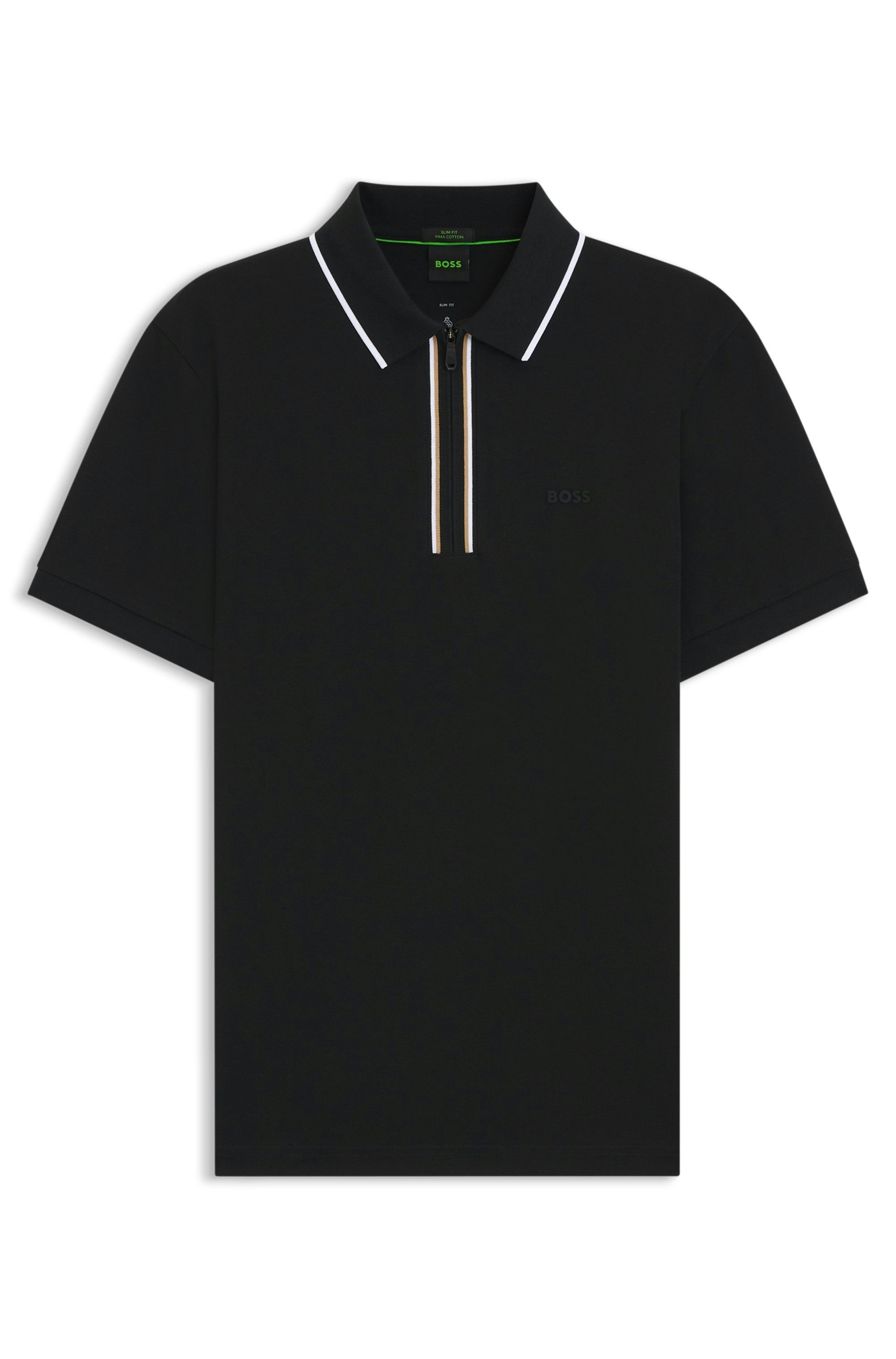 Aktivní polotričko slim fit z elastické bavlny odvádějící vlhkost - Black