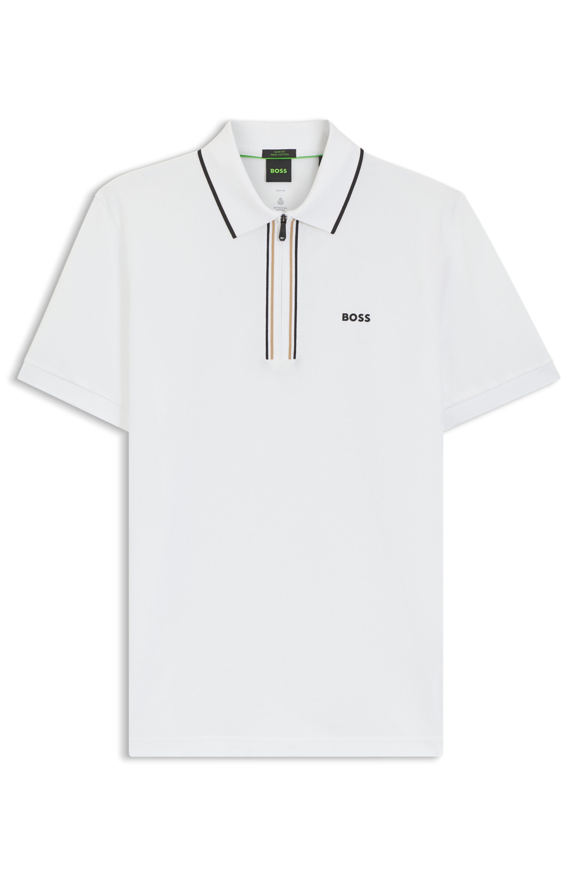 Aktivní polotričko slim fit z elastické bavlny odvádějící vlhkost - White