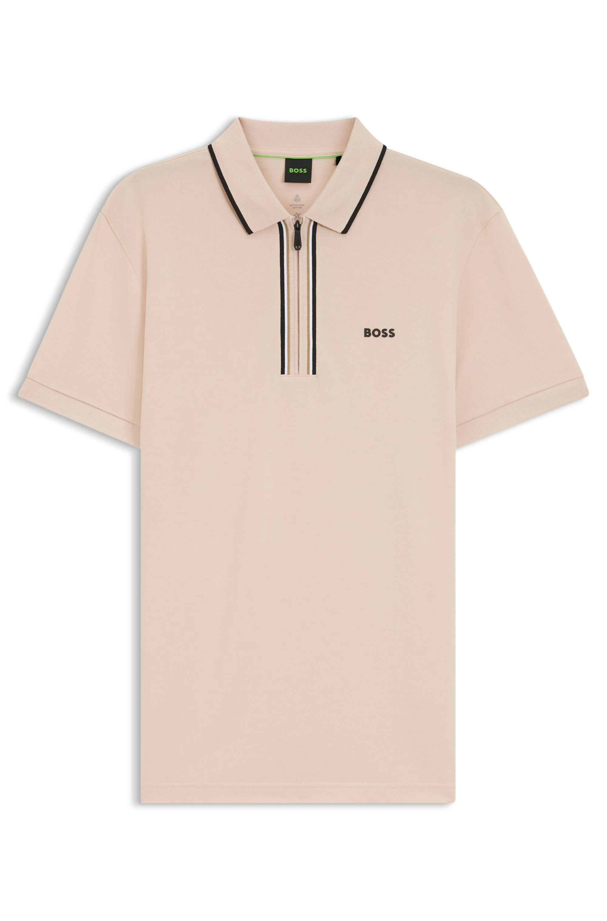 Aktivní slim fit polotričko z elastické bavlny odvádějící vlhkost - Light/Pastel Orange