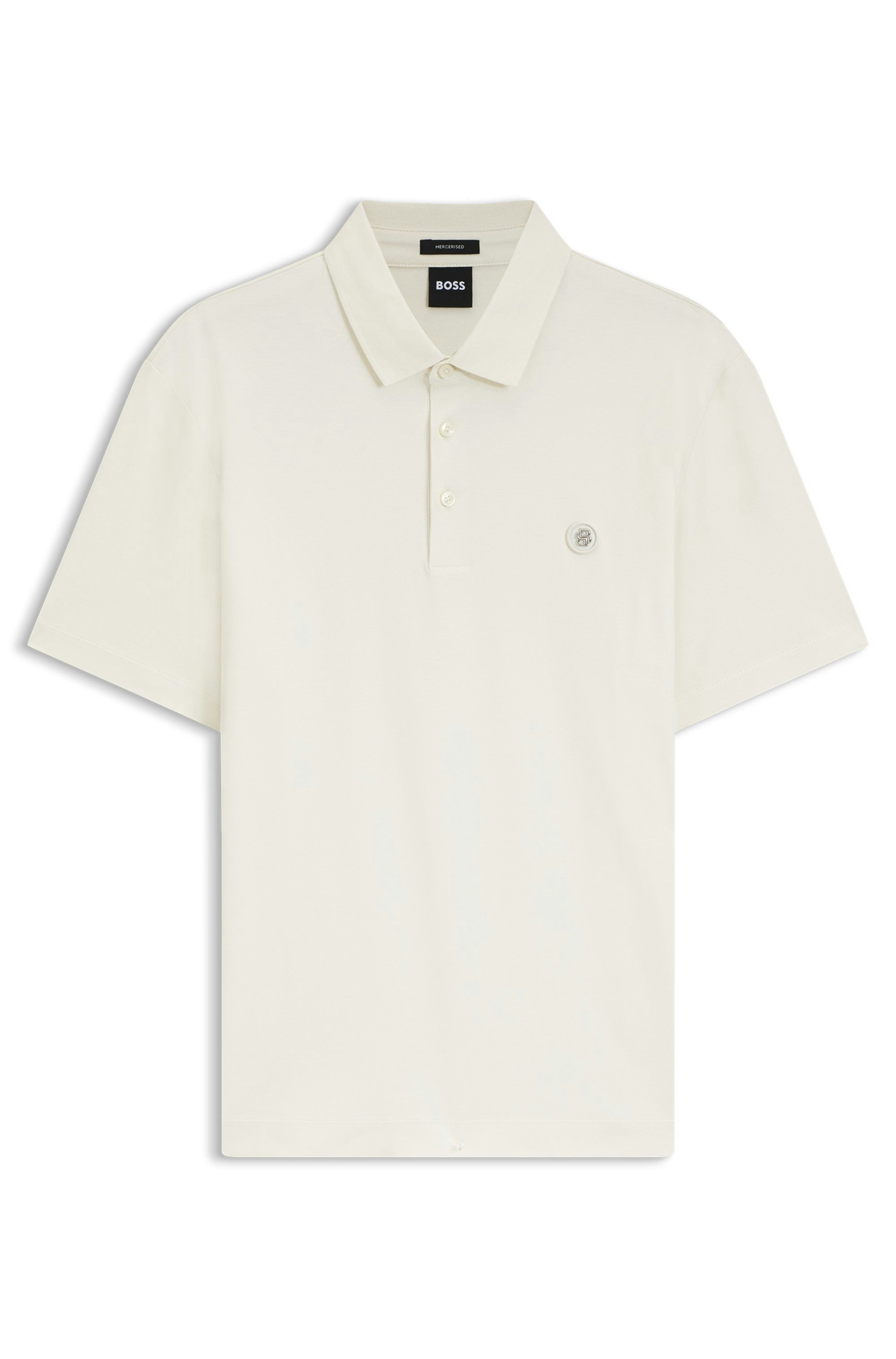 Polotričko z mercerizované bavlny s monogramem Double B - Open White