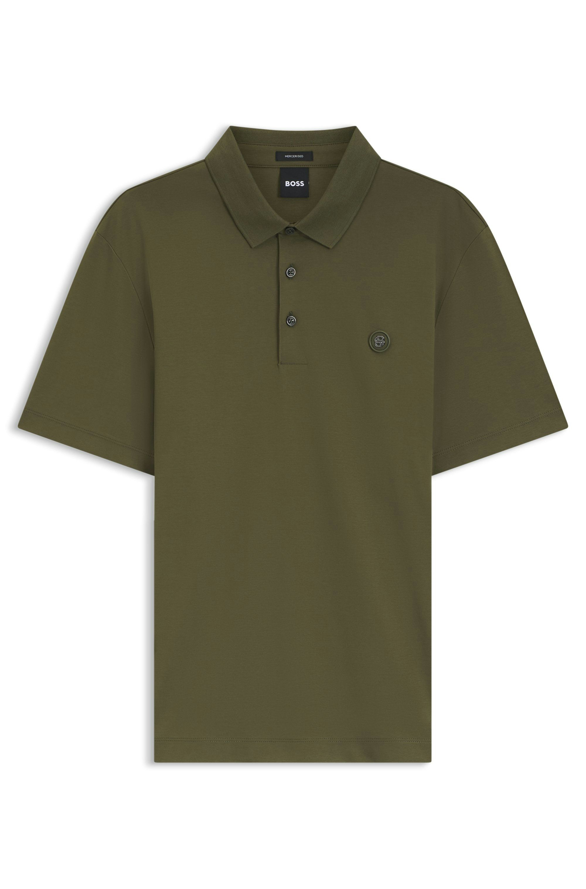 Polotričko z mercerizované bavlny s monogramem Double B - Open Green