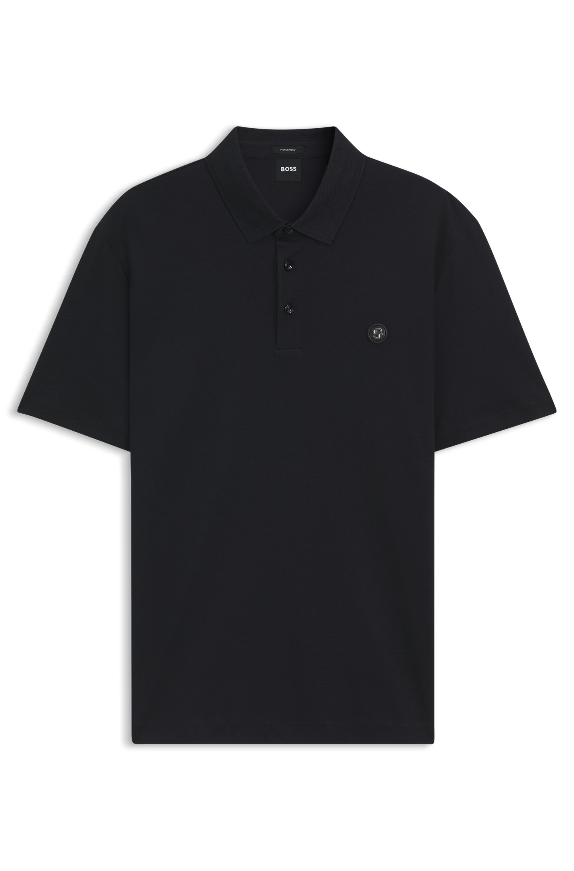 Polotričko z mercerizované bavlny s monogramem Double B - Dark Blue