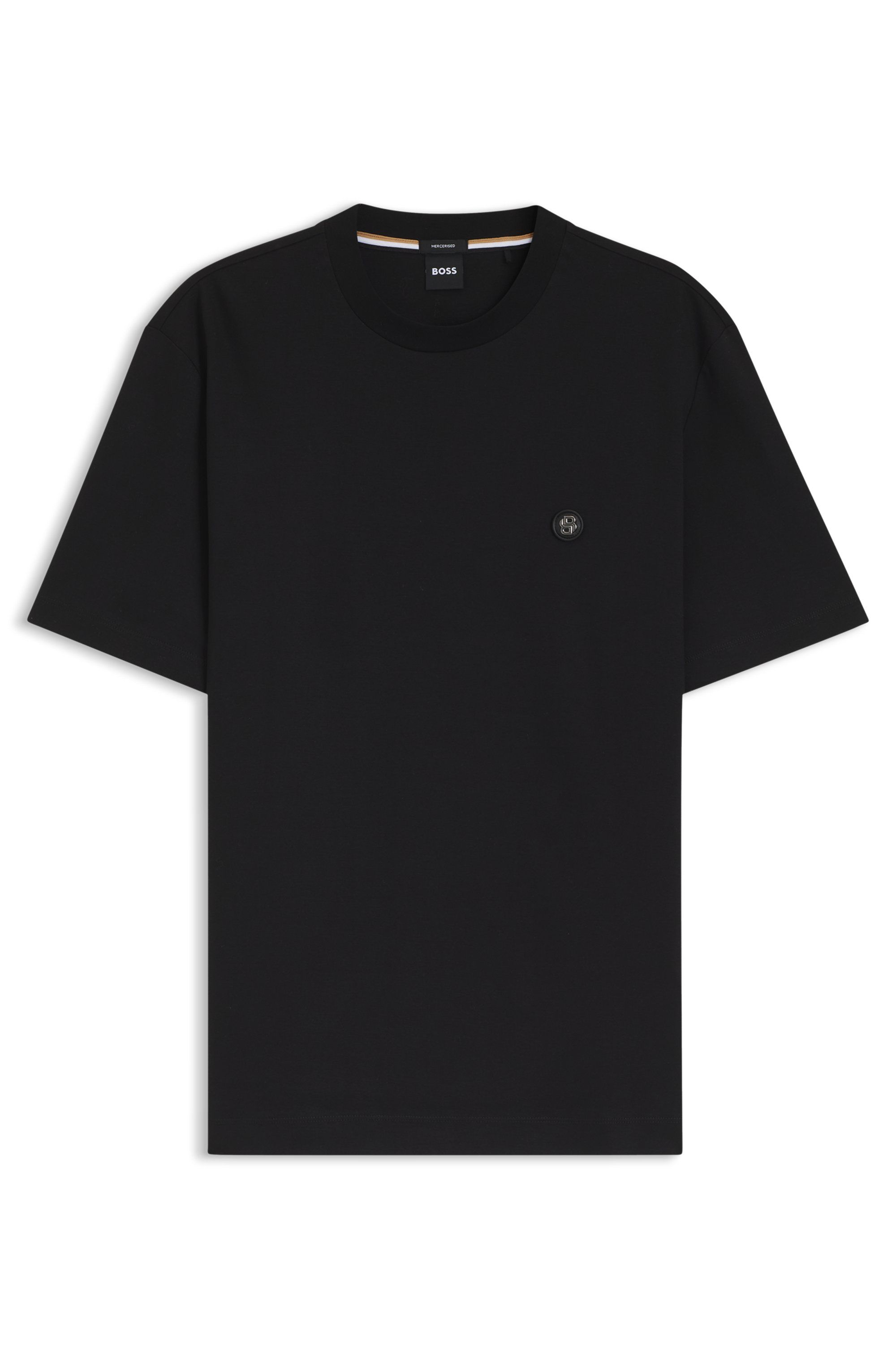 Tričko z mercerizované bavlny s monogramem Double B - Black