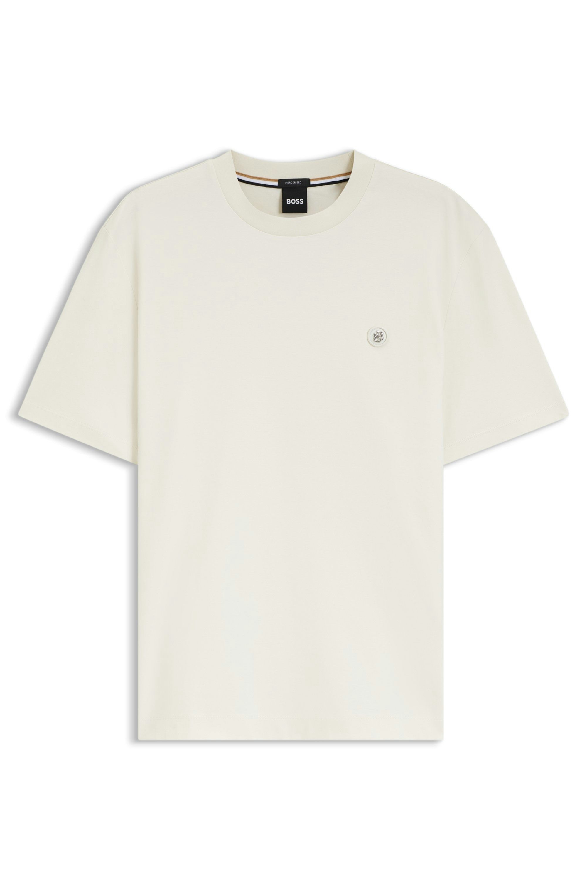 Tričko z mercerizované bavlny s monogramem Double B - Open White