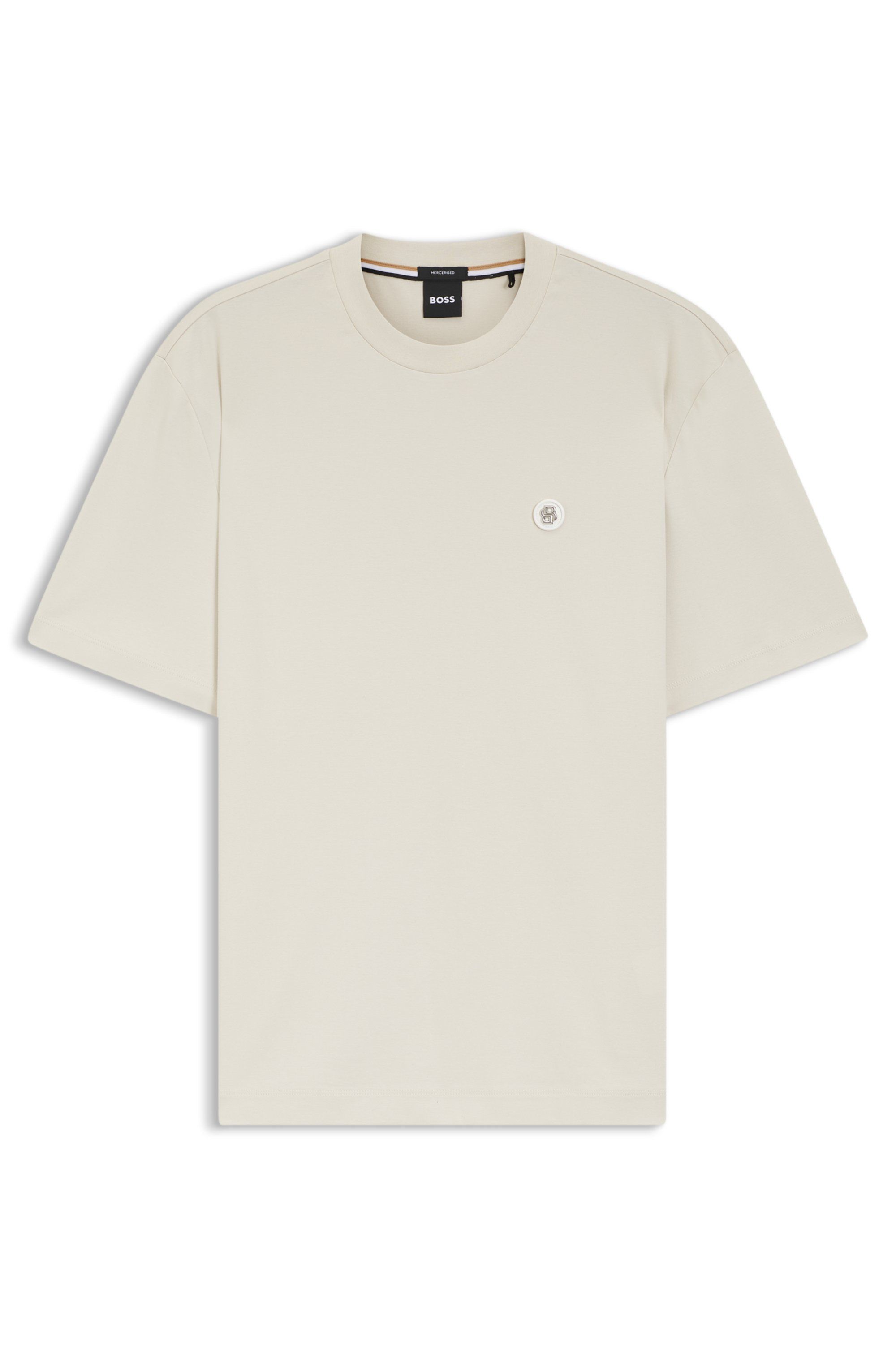 Tričko z mercerizované bavlny s dvojitým monogramem B - Open White