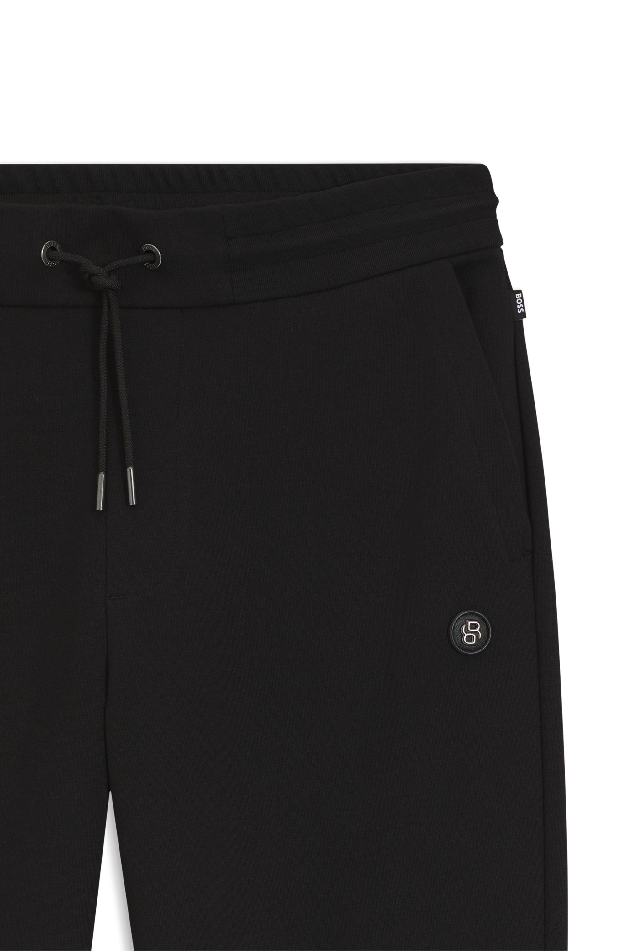 Teplákové kalhoty z bavlněné směsi s monogramem Double B - Black