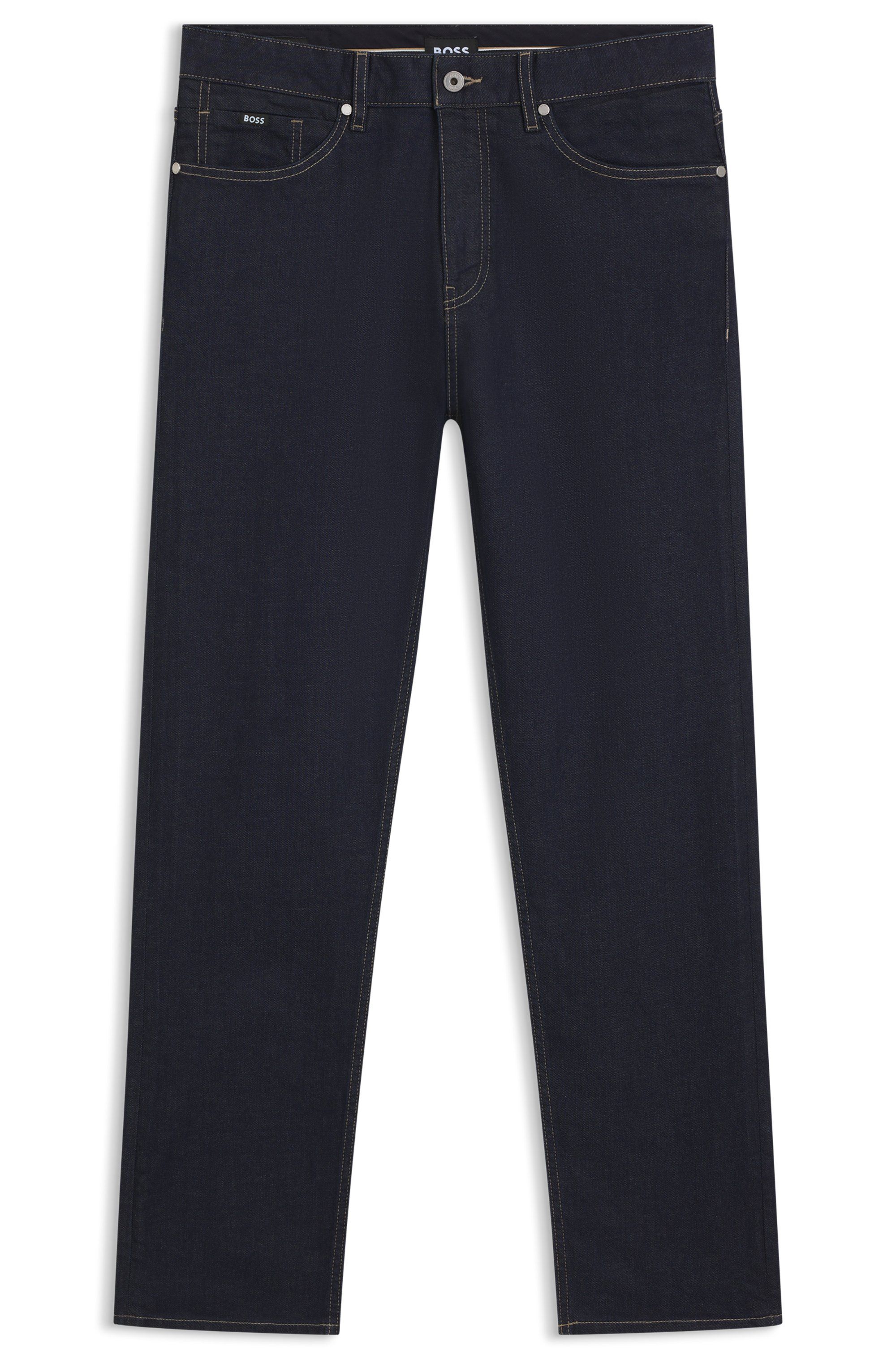 Džíny rovného střihu z indigo strečového denimu - Dark Blue