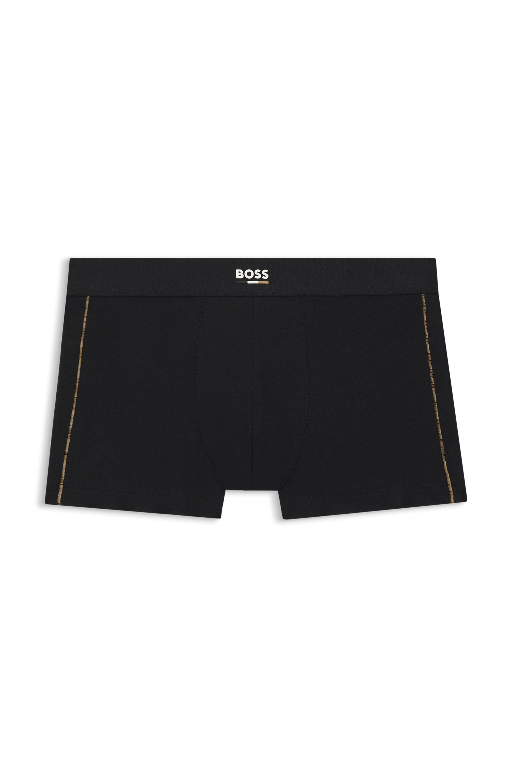 Boxerky z elastické bavlny s prošíváním švů - Black