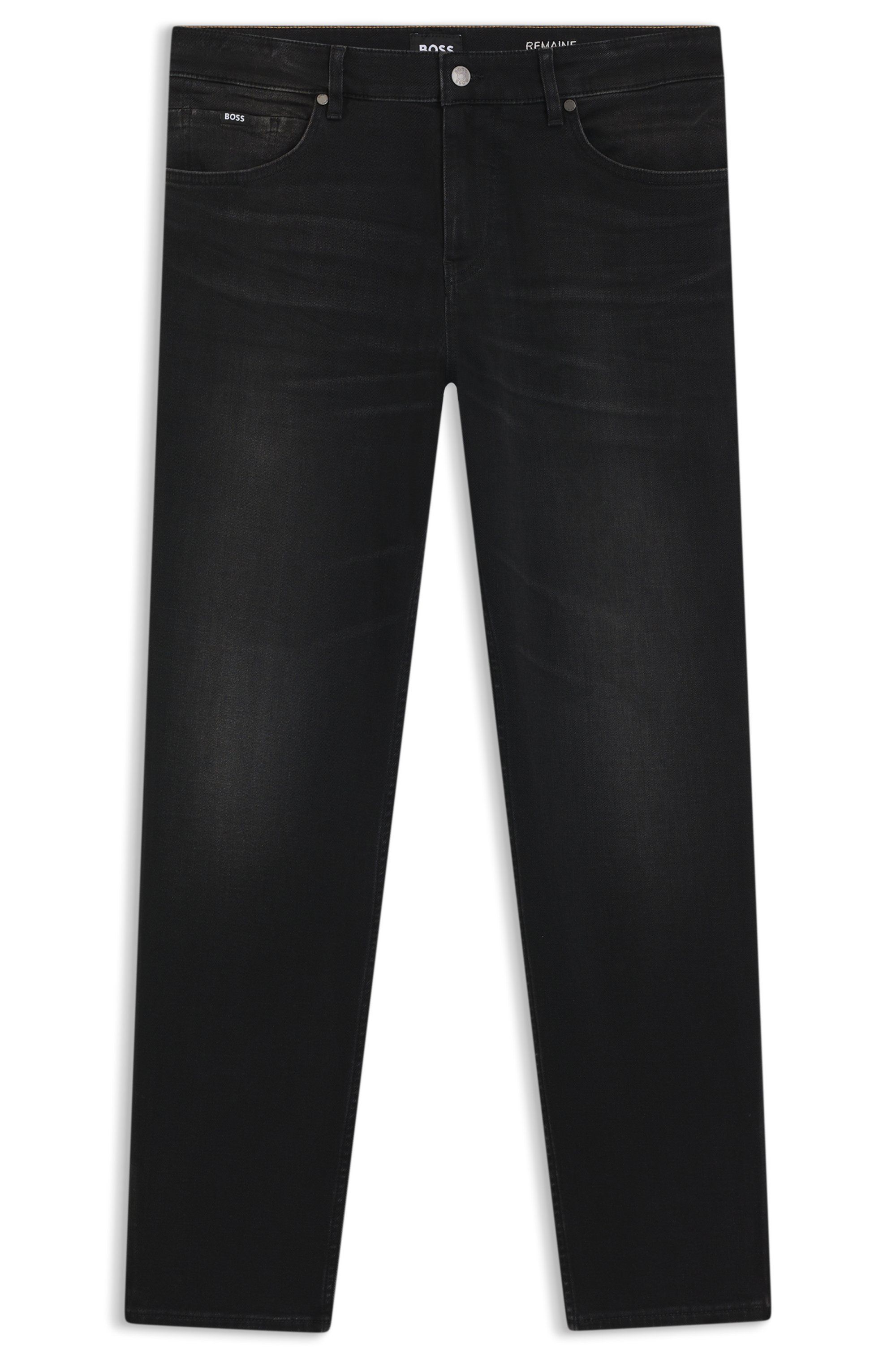 Džíny Maine regular fit z měkkého denimu - Black