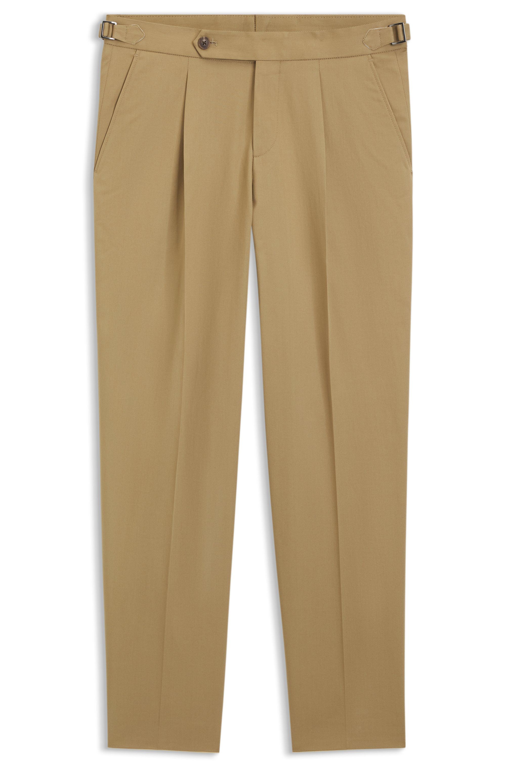 Kalhoty zúženého střihu z strečové bavlny - Dark Beige