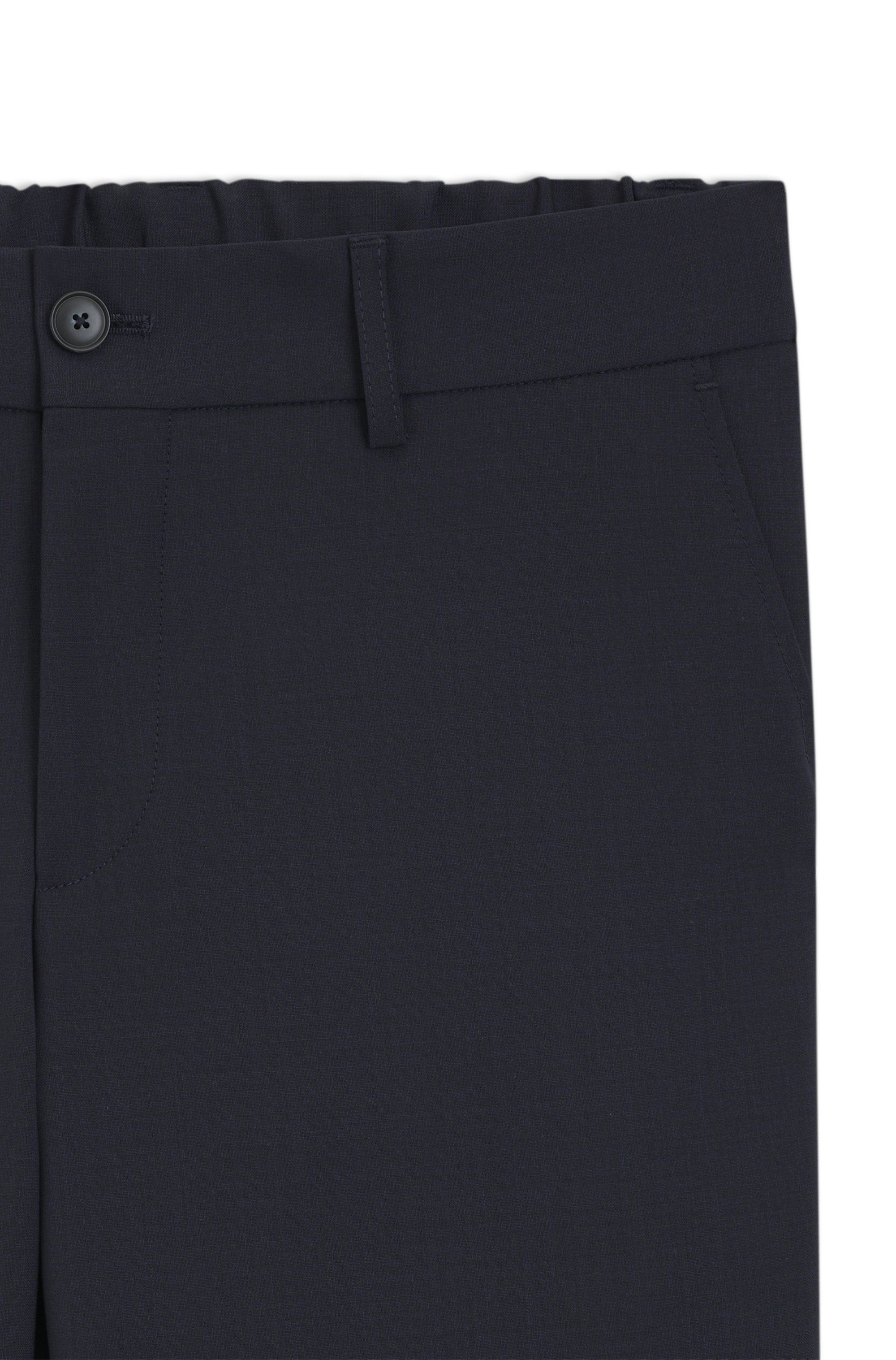 Kalhoty slim fit z pratelné vlněné směsi - Dark Blue