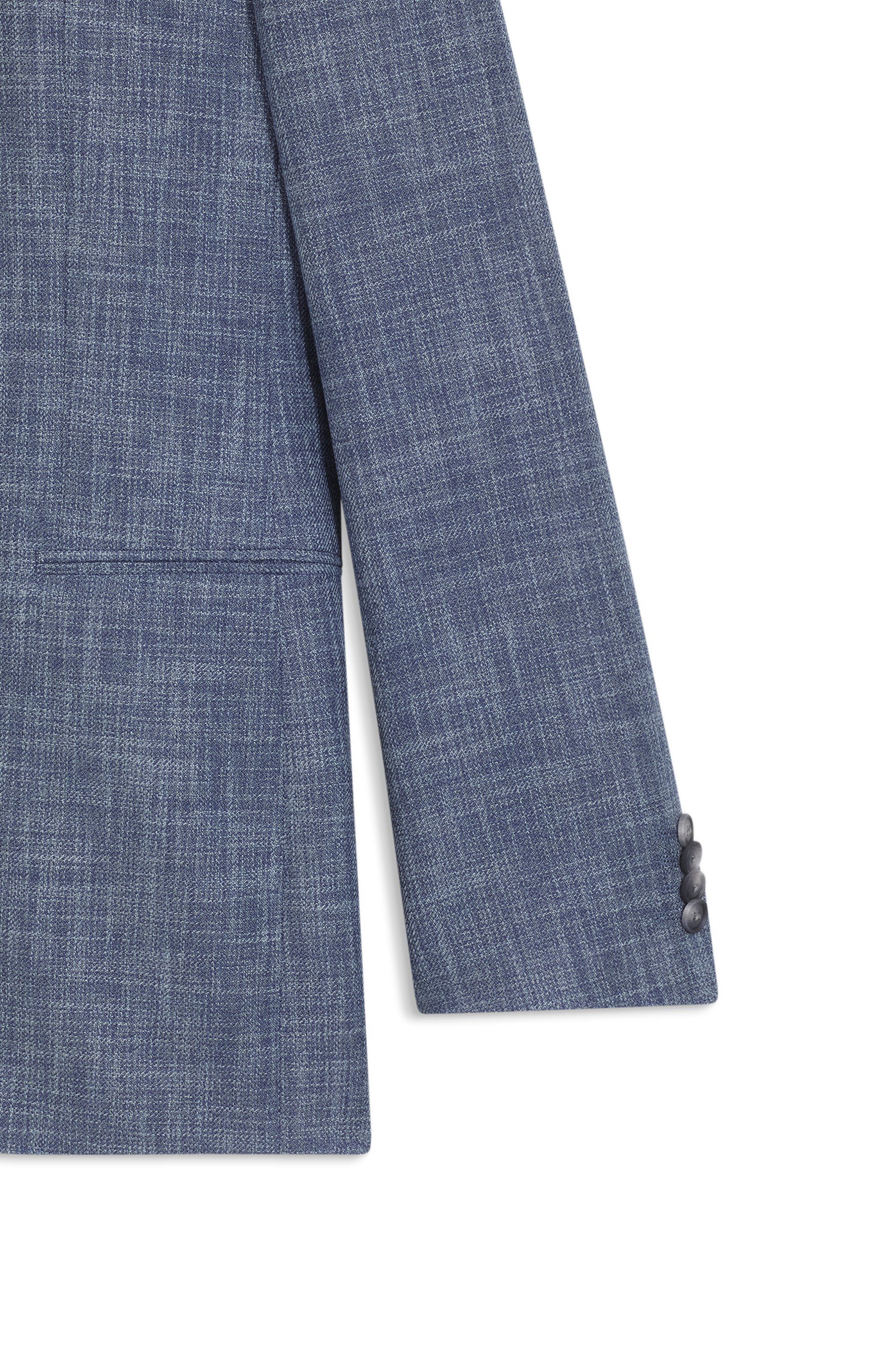 Dvoudílný slim fit oblek z bavlny a panenské vlny - Open Blue