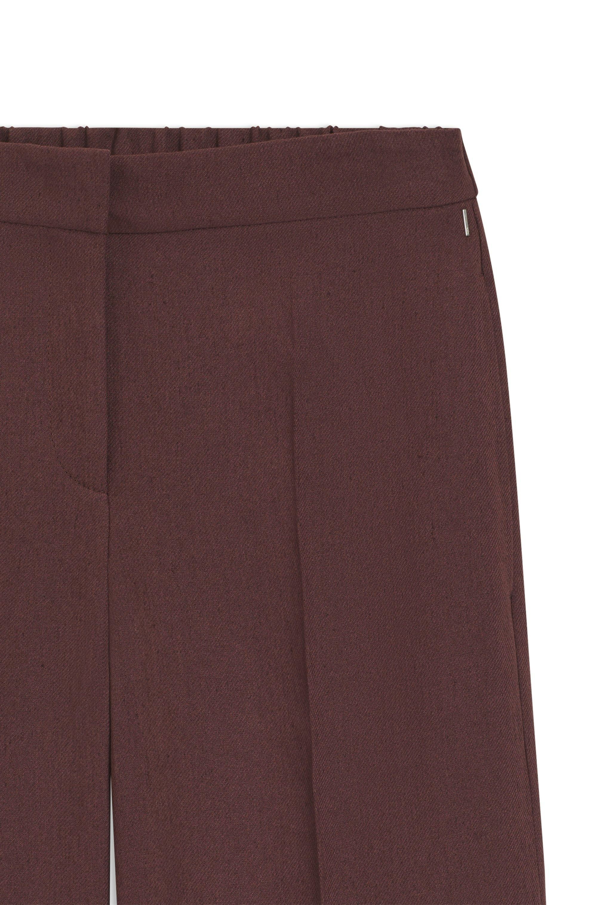 Šortky volného střihu ze směsi lnu - Dark Brown