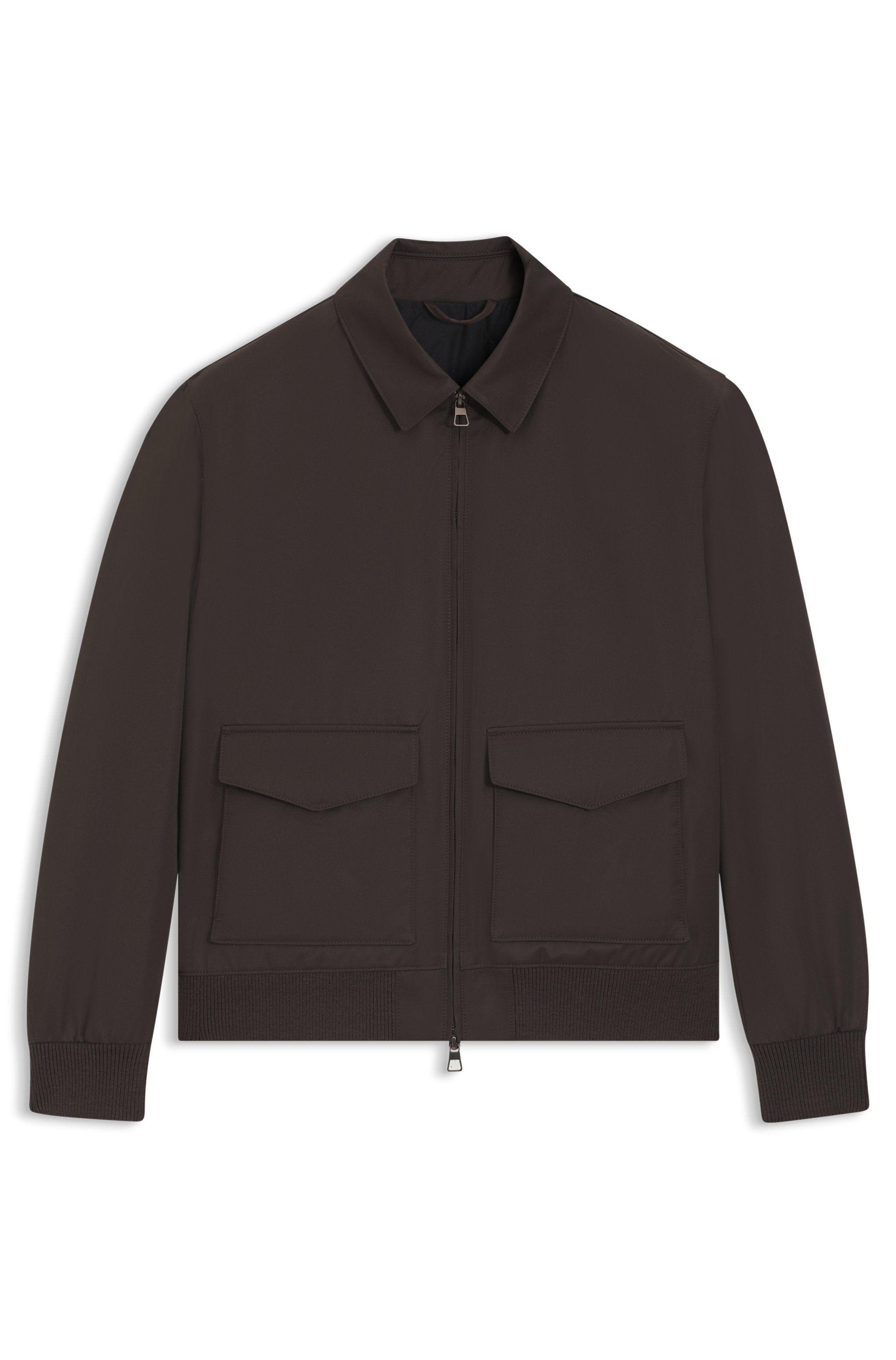 Bunda BECKHAM x BOSS z vodoodpudivého kepru - Open Brown