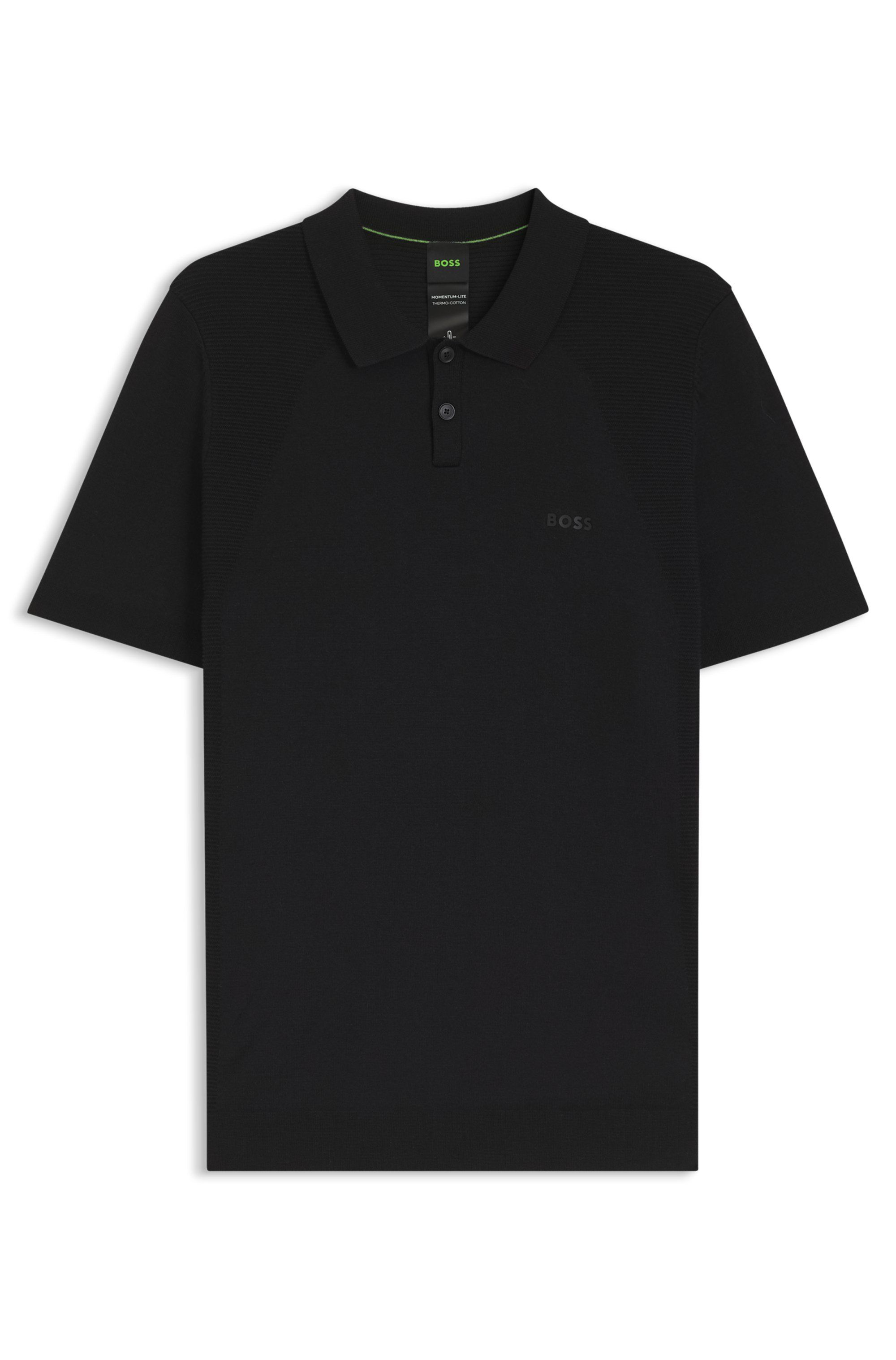 Polotričko z bavlněné směsi s mapováním těla - Black