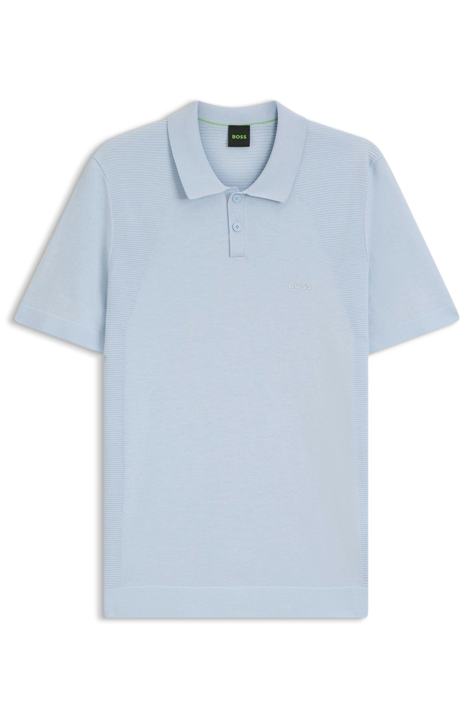 Polo tričko z bavlněné směsi s mapováním těla - Open Blue