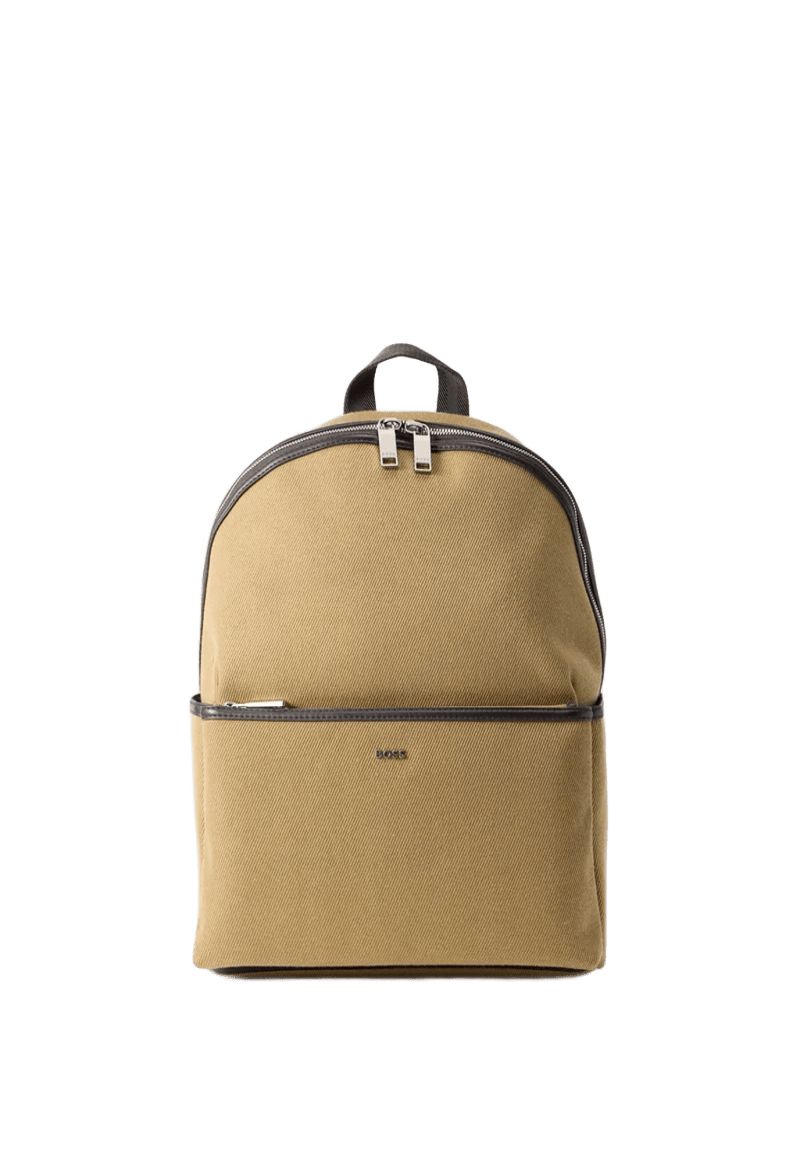 Plátěný batoh BOSS s logem - Dark Beige