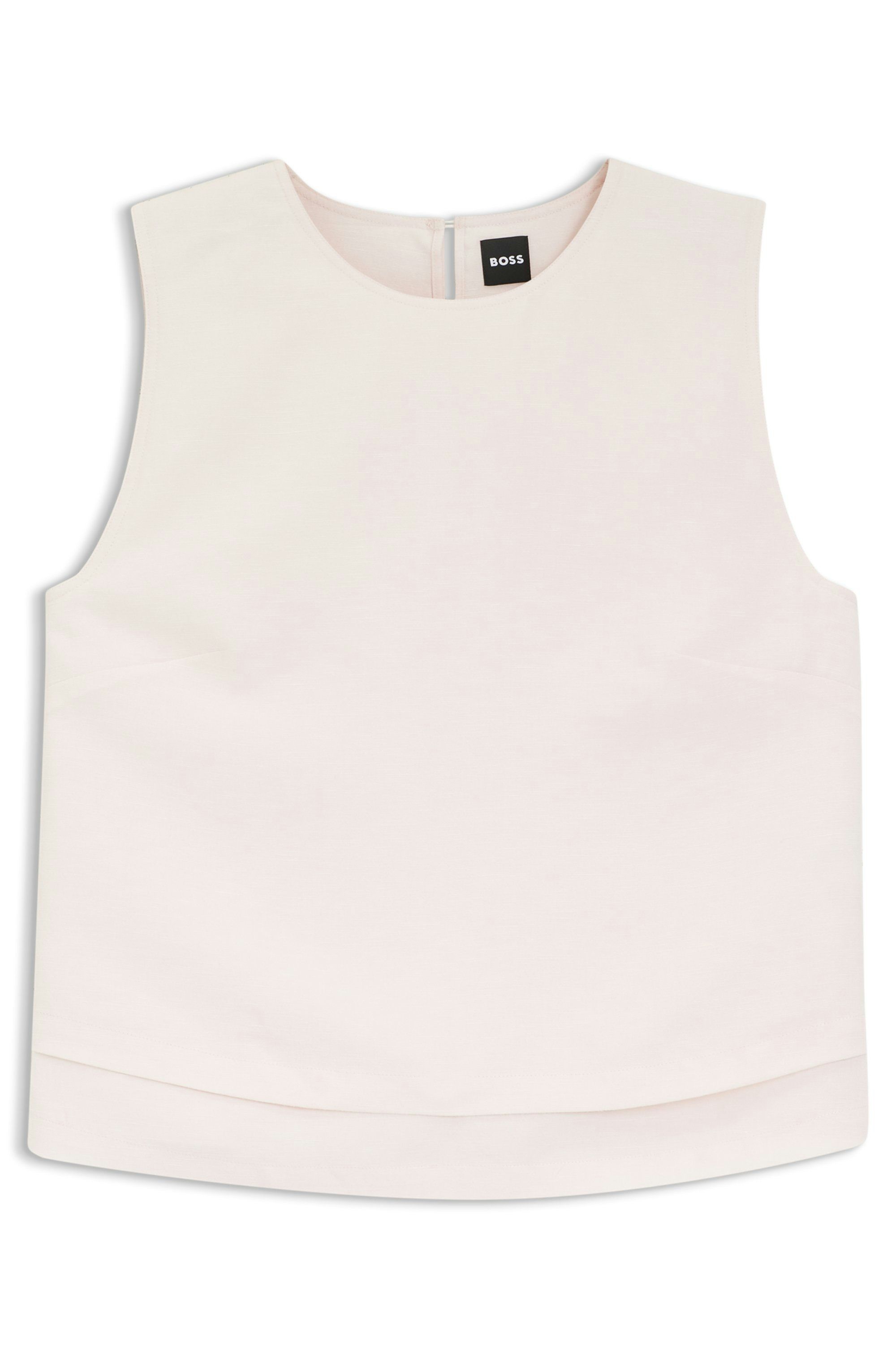 Vrstvený top s otevřenými zády - Light/Pastel Pink