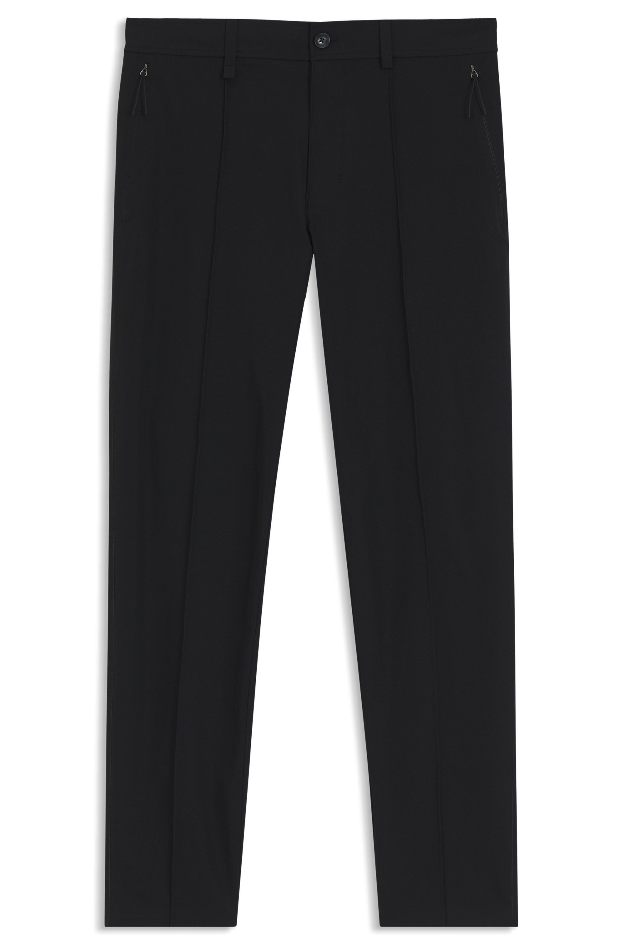 Černé pánské kalhoty BOSS Green slim fit z elastického materiálu - Black