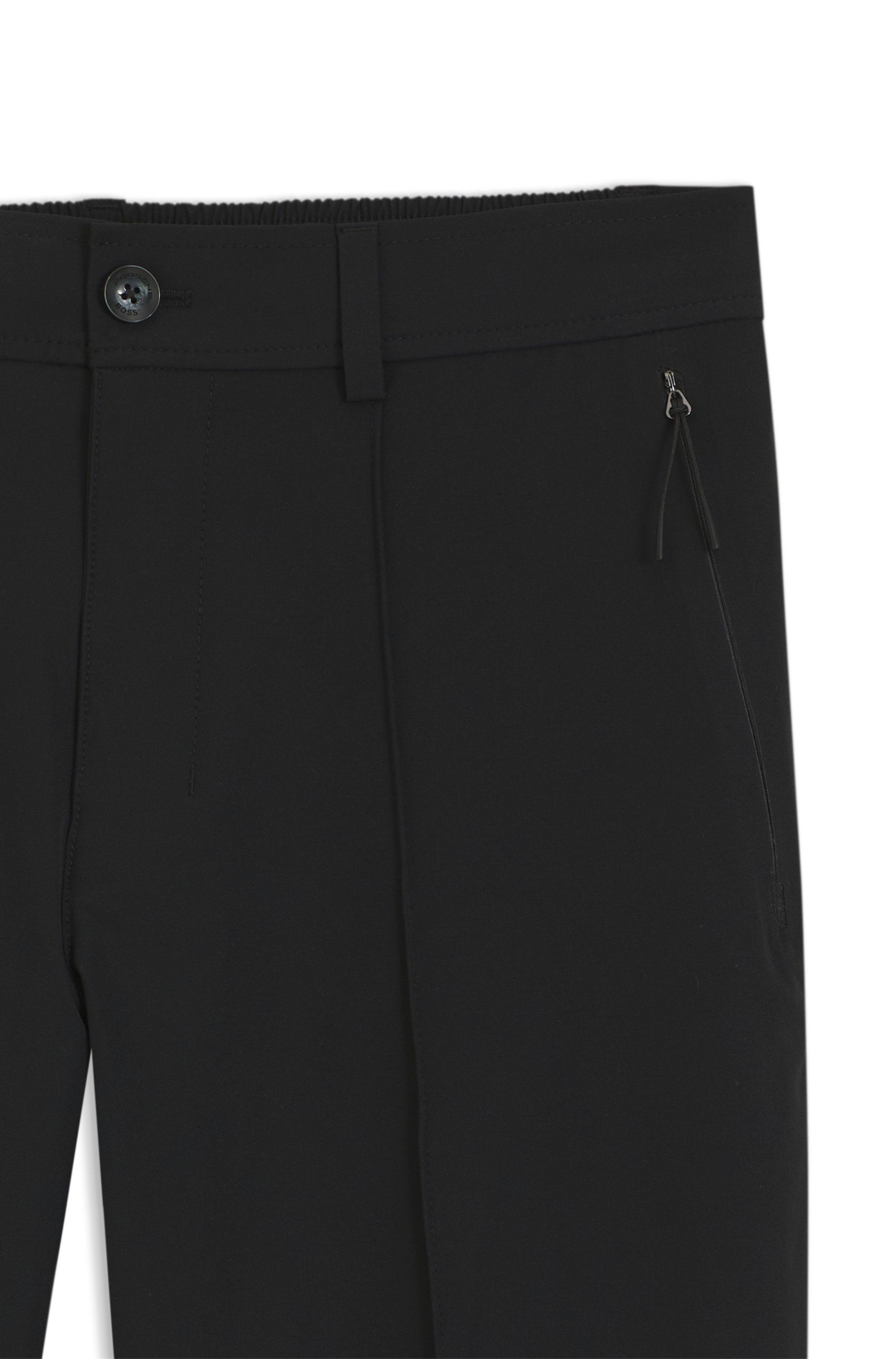 Černé pánské kalhoty BOSS Green slim fit z elastického materiálu - Black